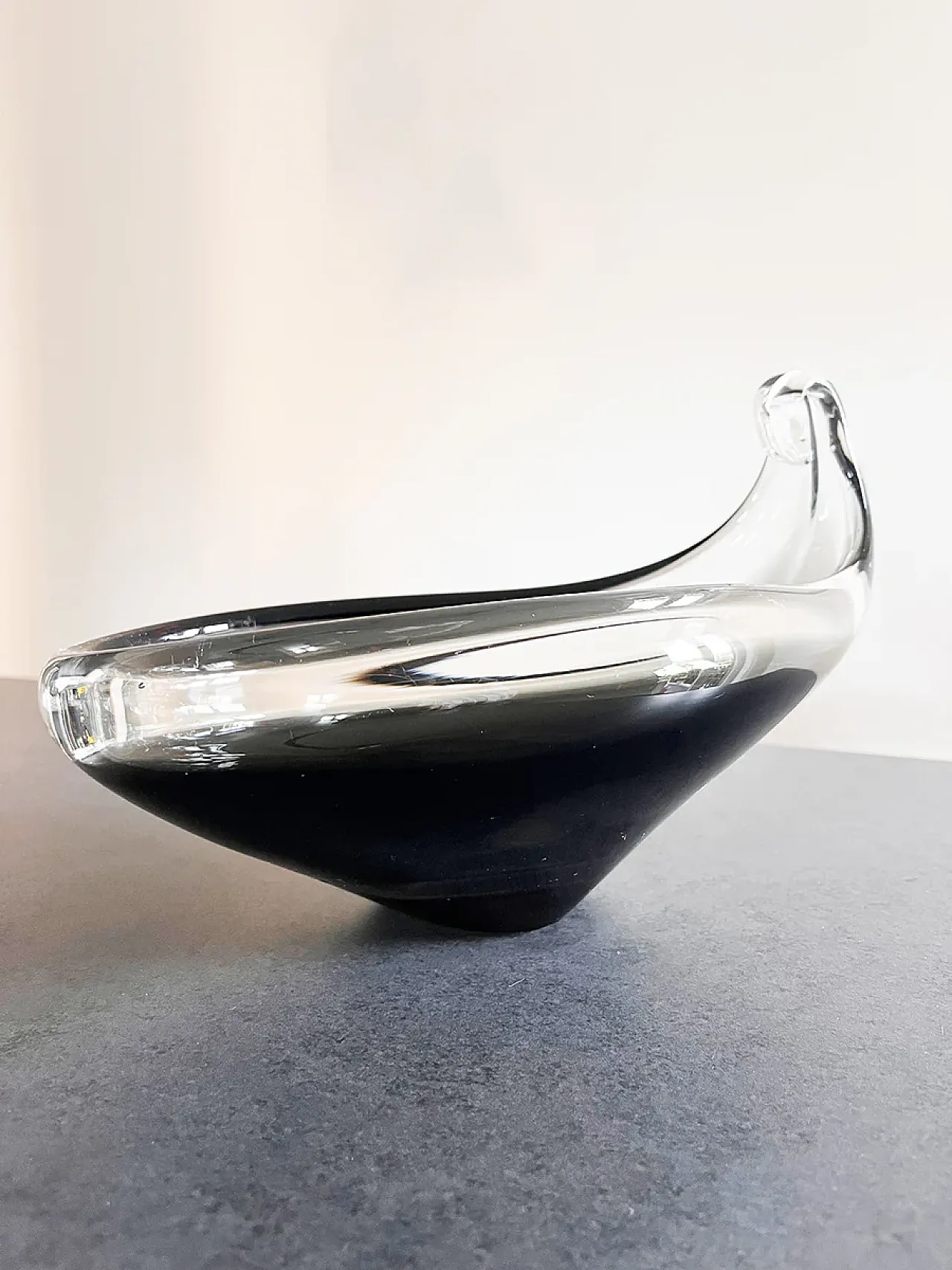 Gray Murano glass pocket emptier bowl, 1960s 1