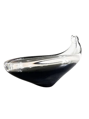 Ciotola svuota tasche in vetro di Murano grigio, anni '60