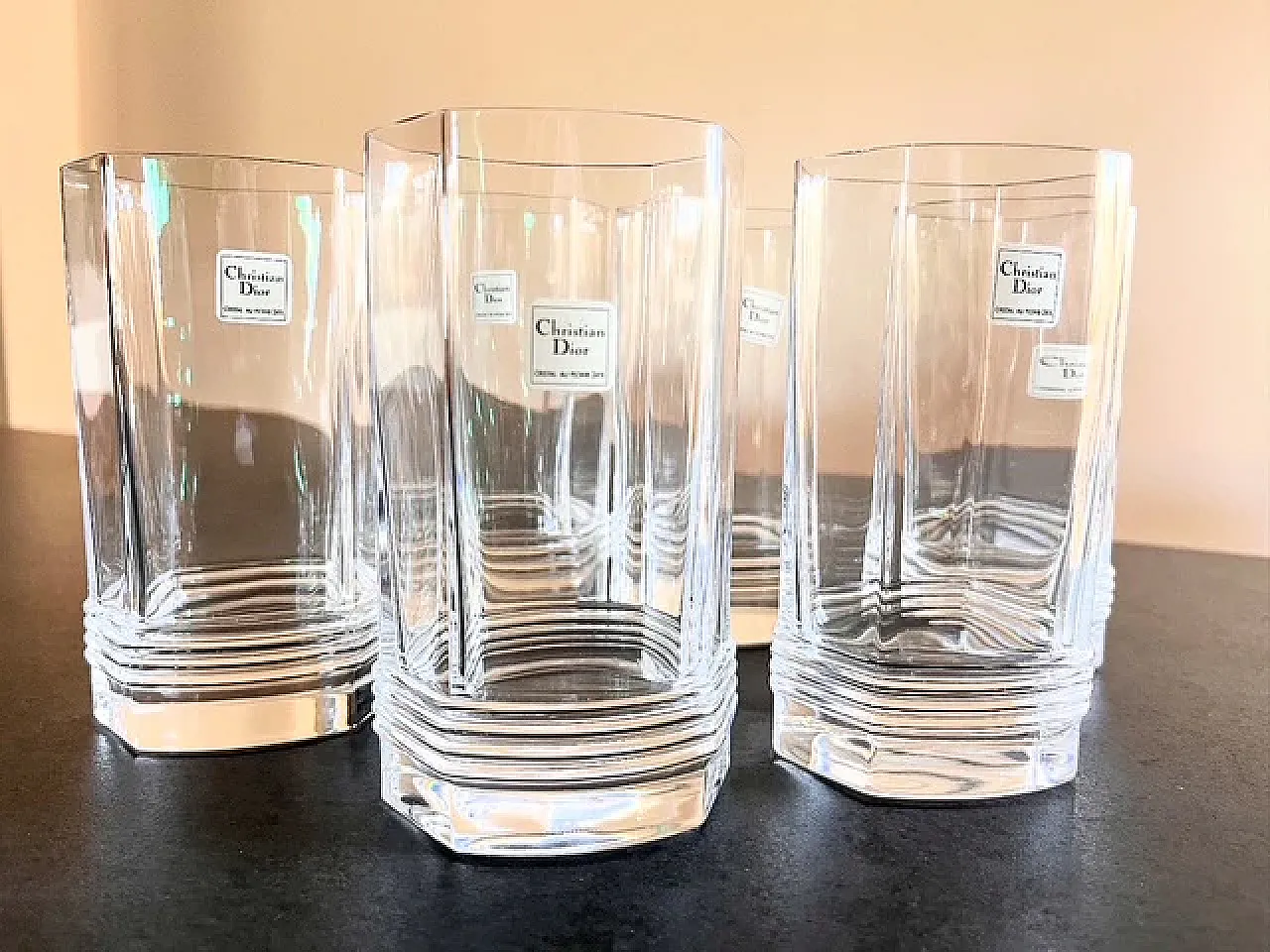 6 Bicchieri da longdrink in cristallo di Christian Dior, anni '80 2