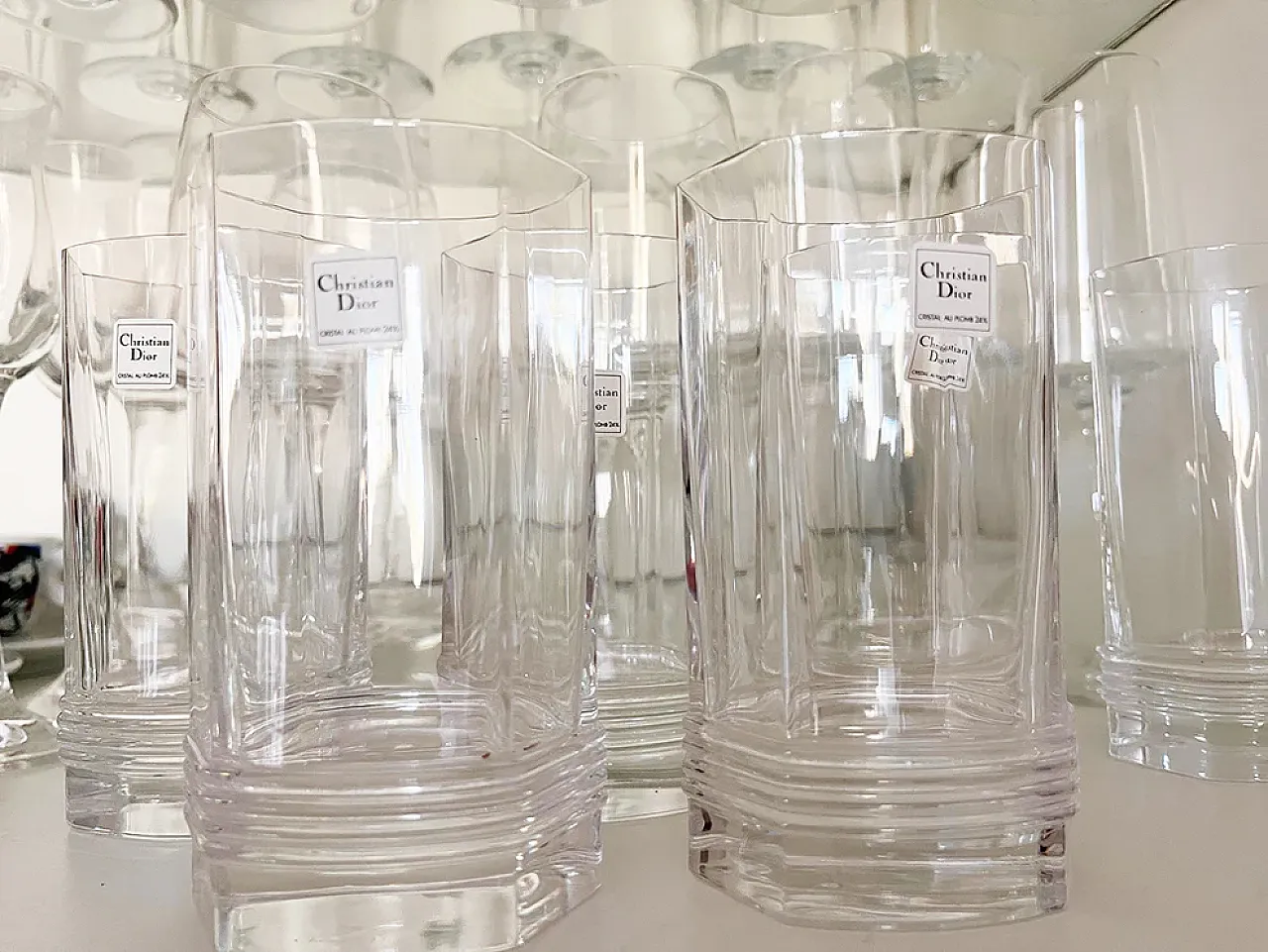 6 Bicchieri da longdrink in cristallo di Christian Dior, anni '80 4