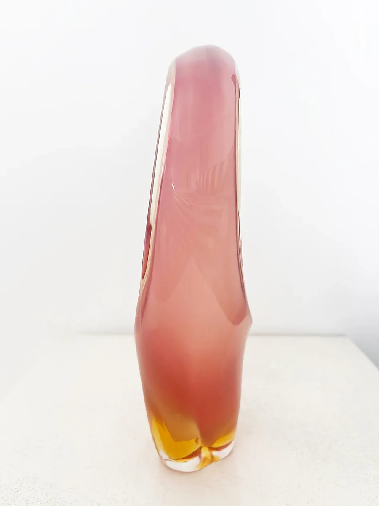Pink and yellow Murano glass basket, 1950s 3