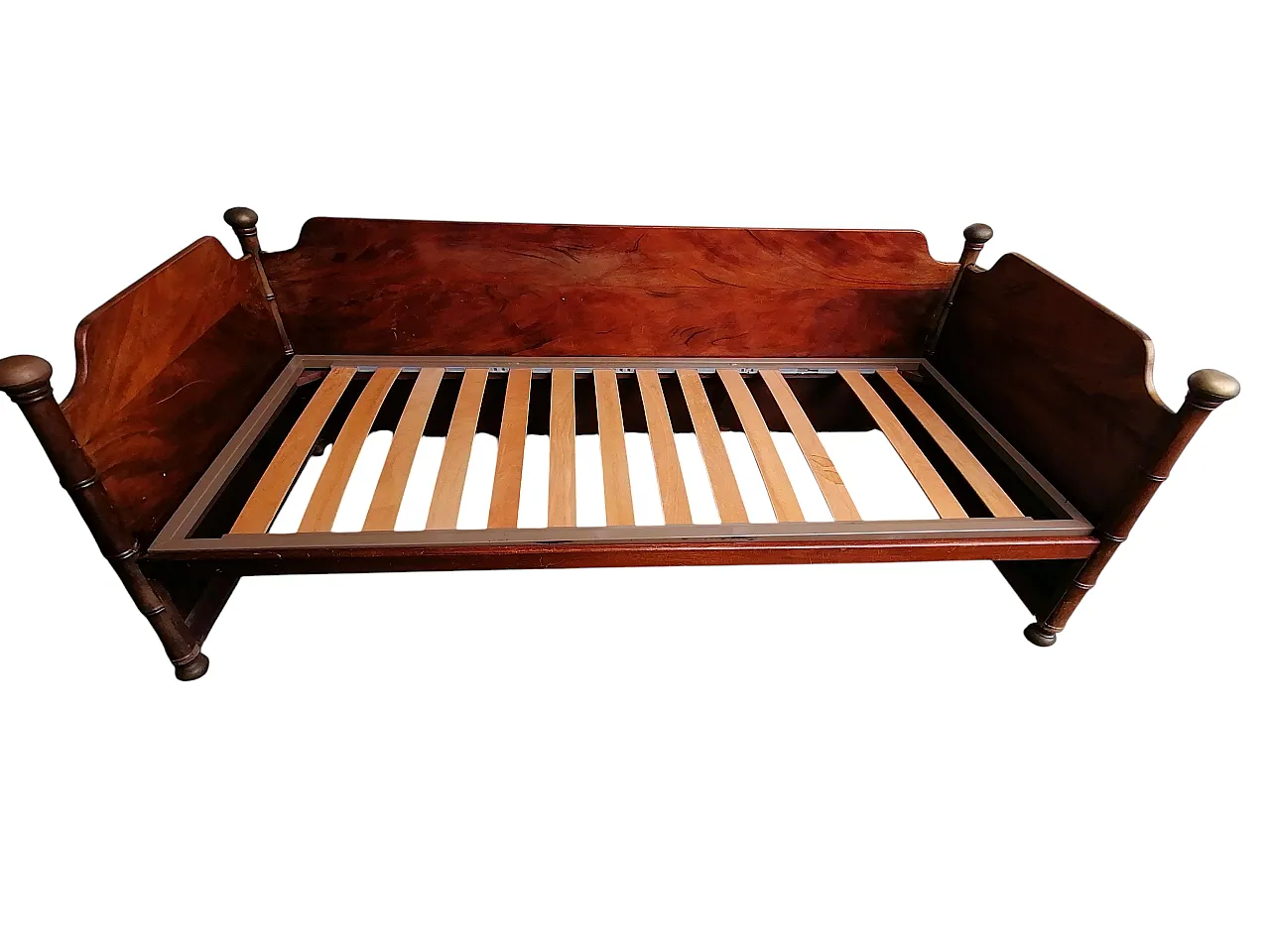 Divano letto inglese in stile nautico in mogano con accenti in ottone, 1890 5
