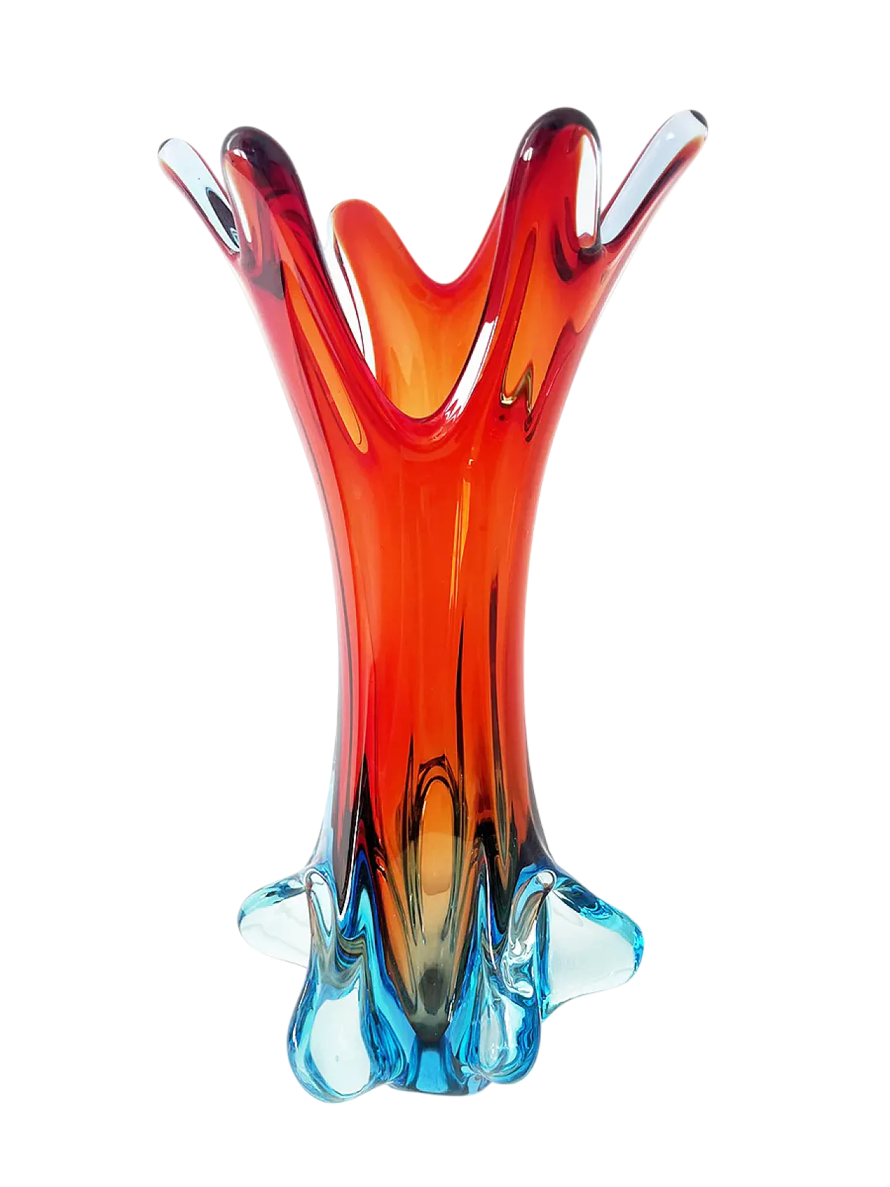 Murano vase in the shape of flower by Fr.lli Toso from the 1950s 5