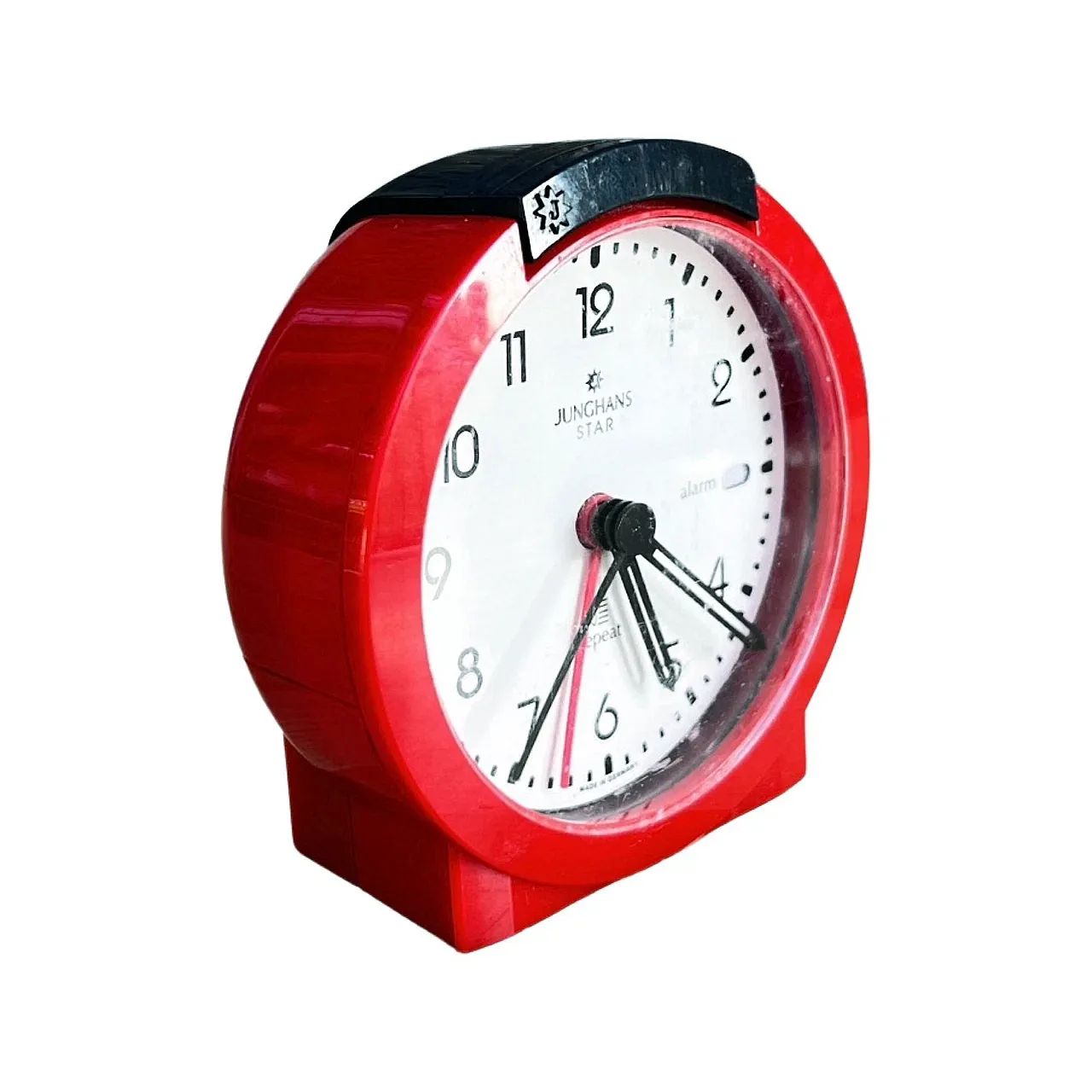 Red Junghans alarm clock, 1980s 7