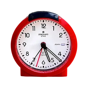 Red Junghans alarm clock, 1980s