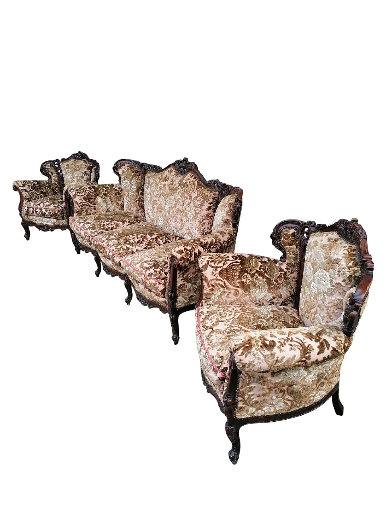 Divano e Poltrone in Stile Barocco Piemontese, anni '50 12