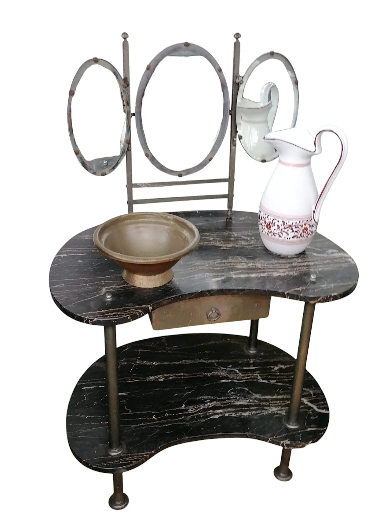 Toeletta Art Nouveau in marmo nero, fine '800 1