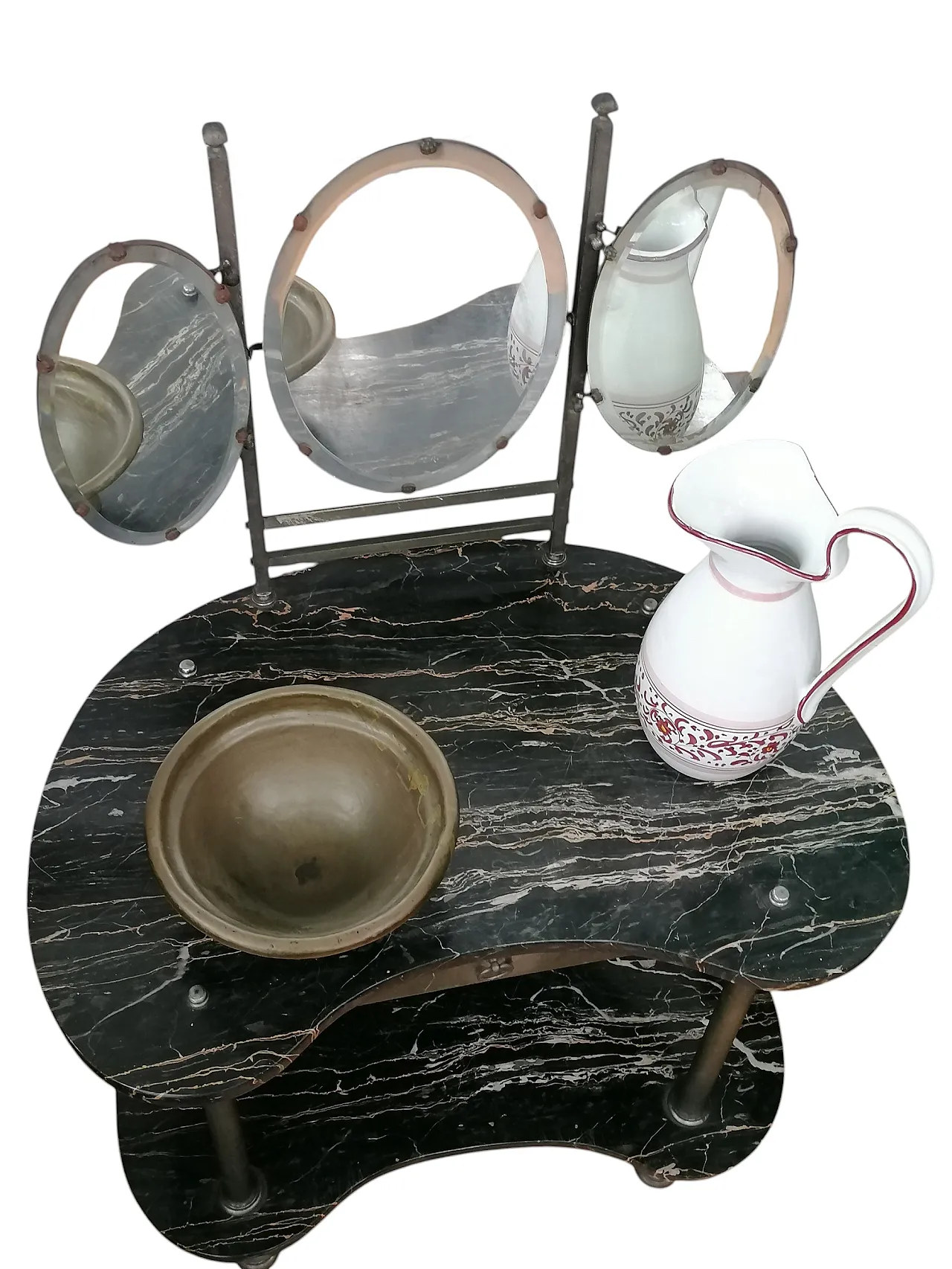 Toeletta Art Nouveau in marmo nero, fine '800 3