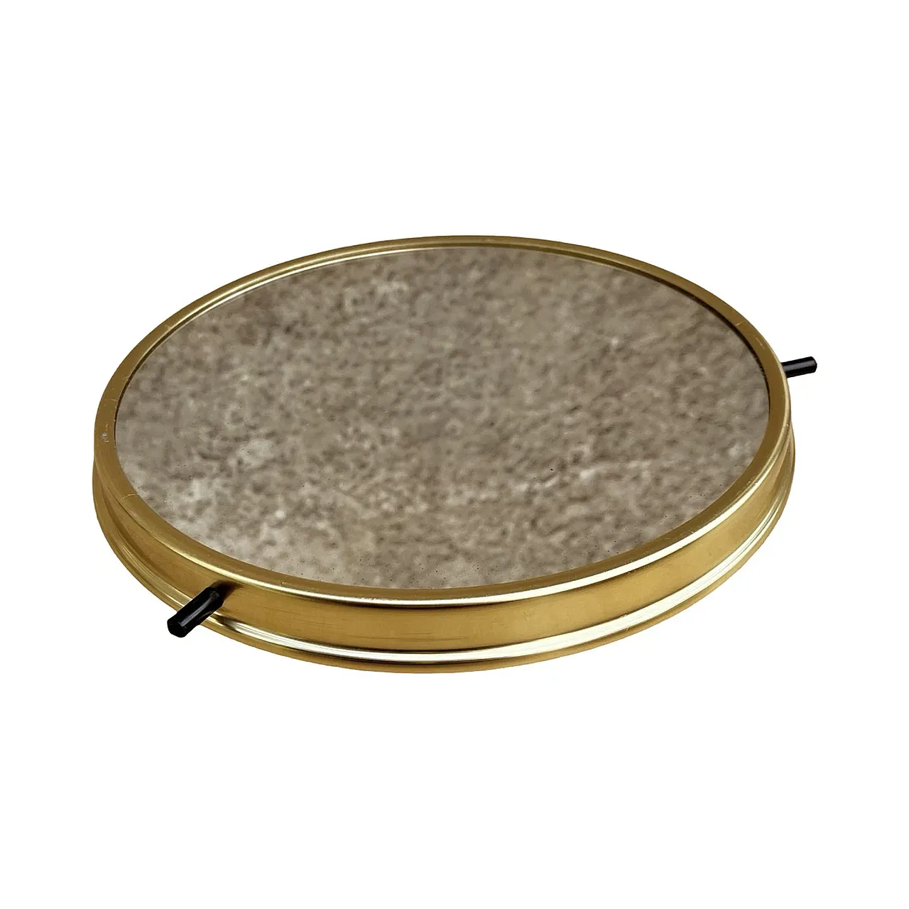 Vassoio rotante a specchio in stile Hollywood Regency, anni '60 1