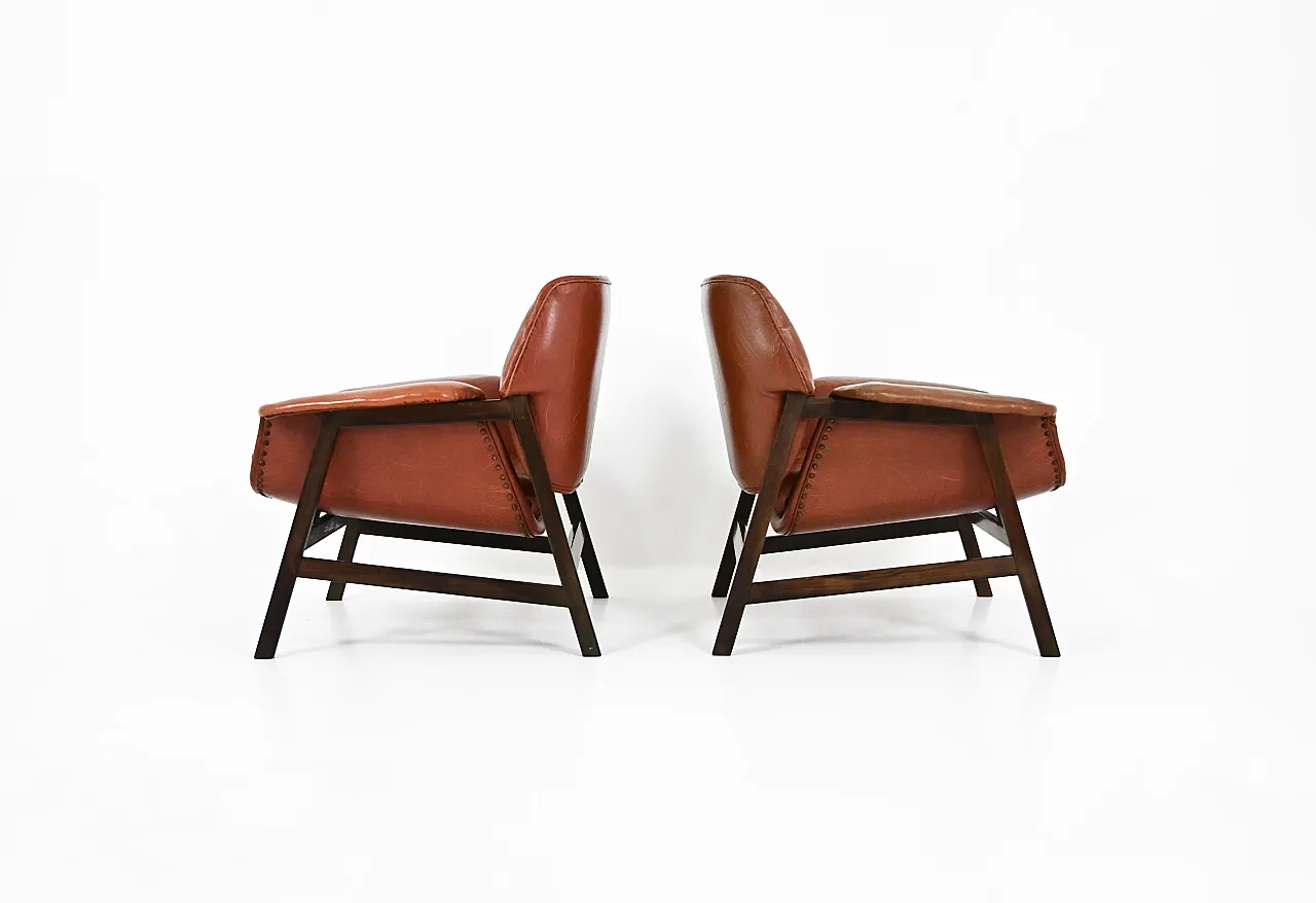 Coppia di poltrone "849" di Gianfranco Frattini per Cassina, anni '50 6