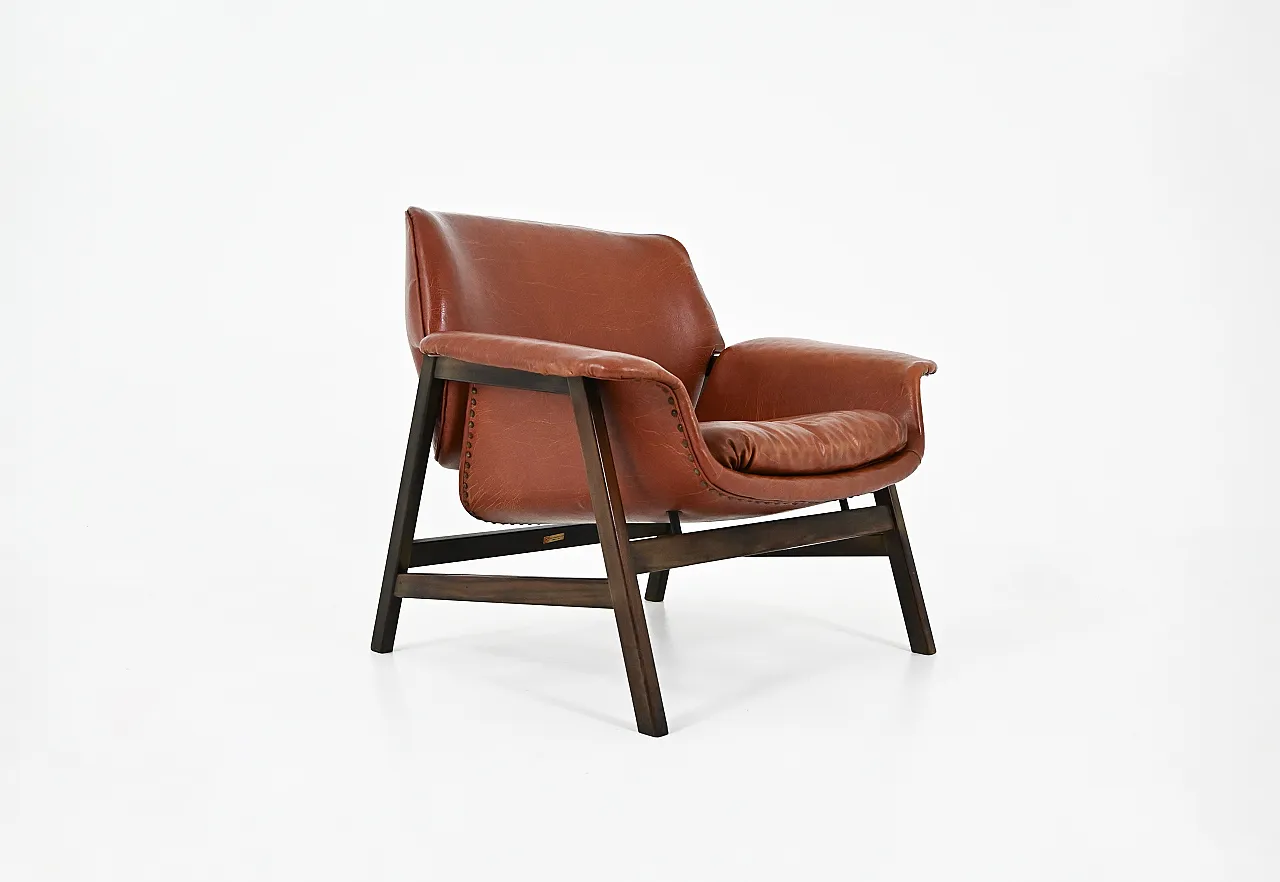 Coppia di poltrone "849" di Gianfranco Frattini per Cassina, anni '50 8