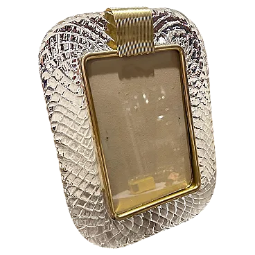 Brass and Murano glass frame in Barovier style, 1990s