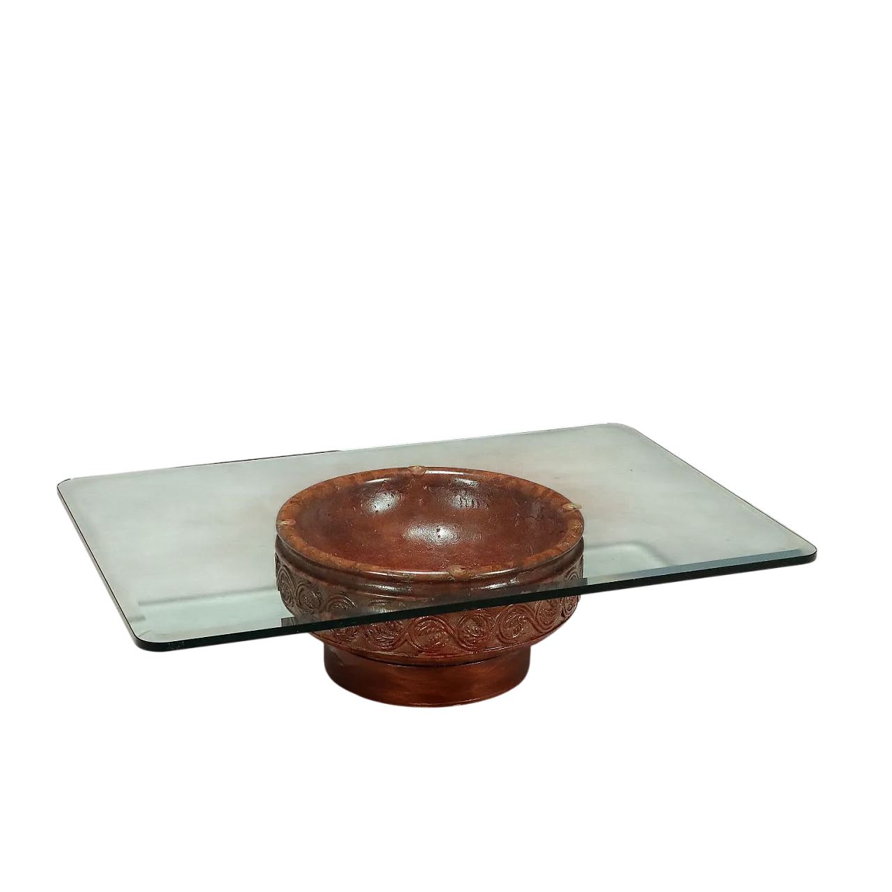 Tavolino in vetro temperato e terracotta, '900 9