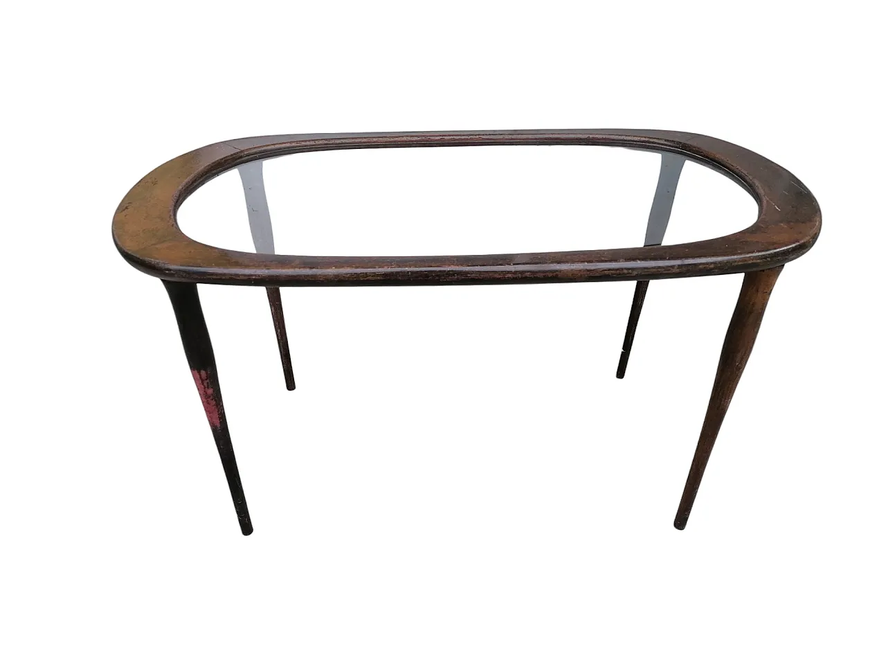 Tavolino da caffè ovale in legno di Ico Parisi, anni '50 1