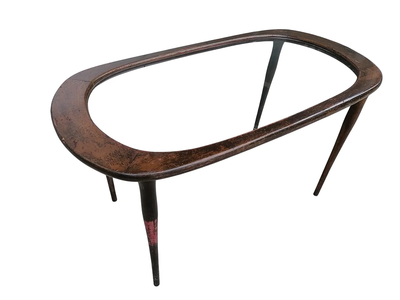 Tavolino da caffè ovale in legno di Ico Parisi, anni '50 2