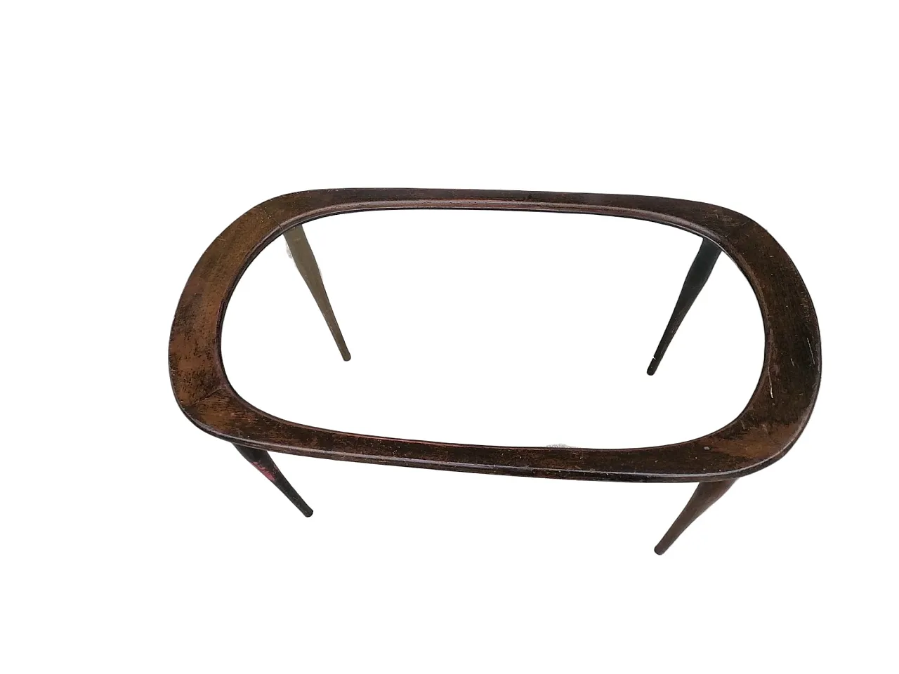 Tavolino da caffè ovale in legno di Ico Parisi, anni '50 3