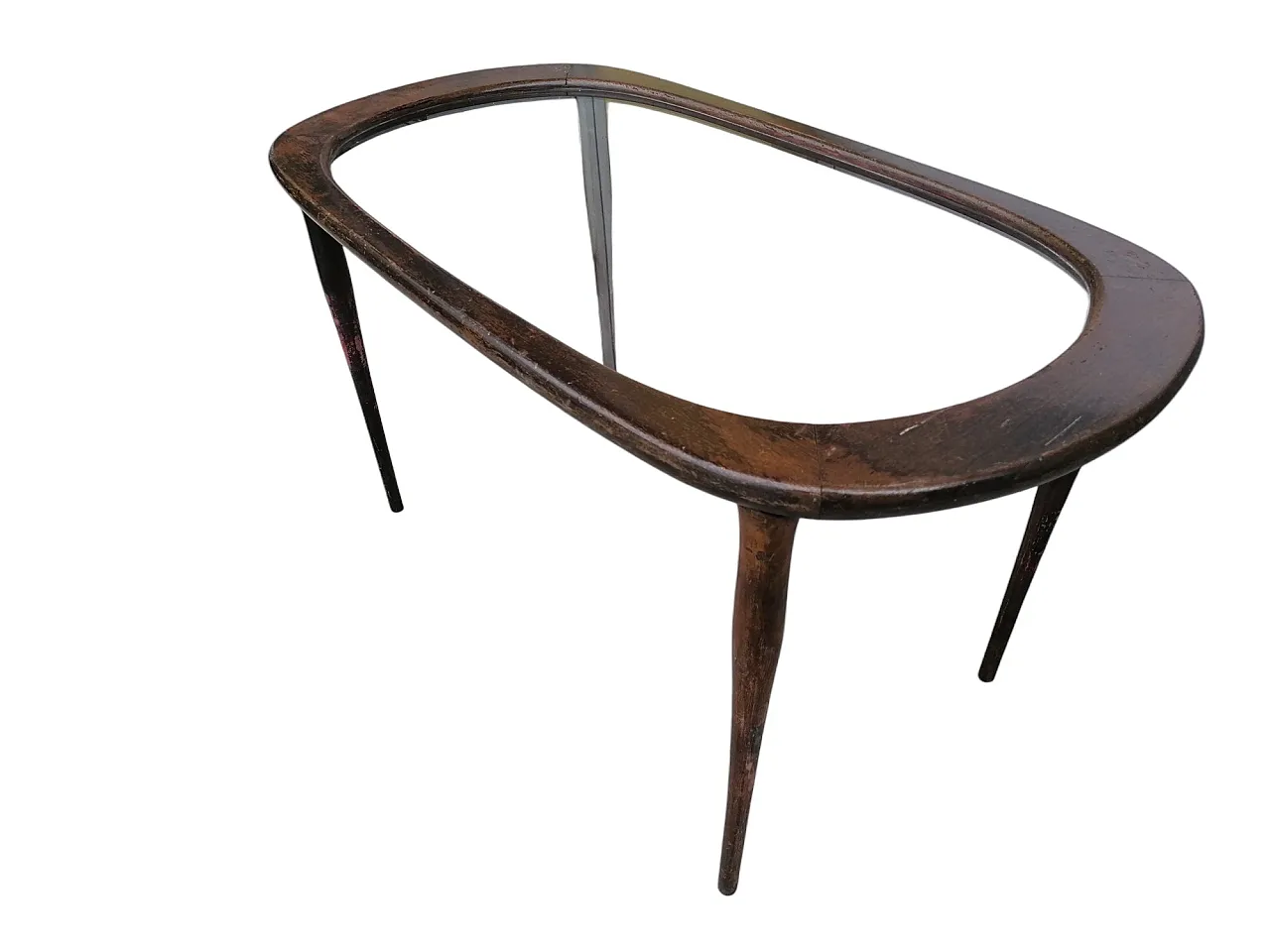 Tavolino da caffè ovale in legno di Ico Parisi, anni '50 4