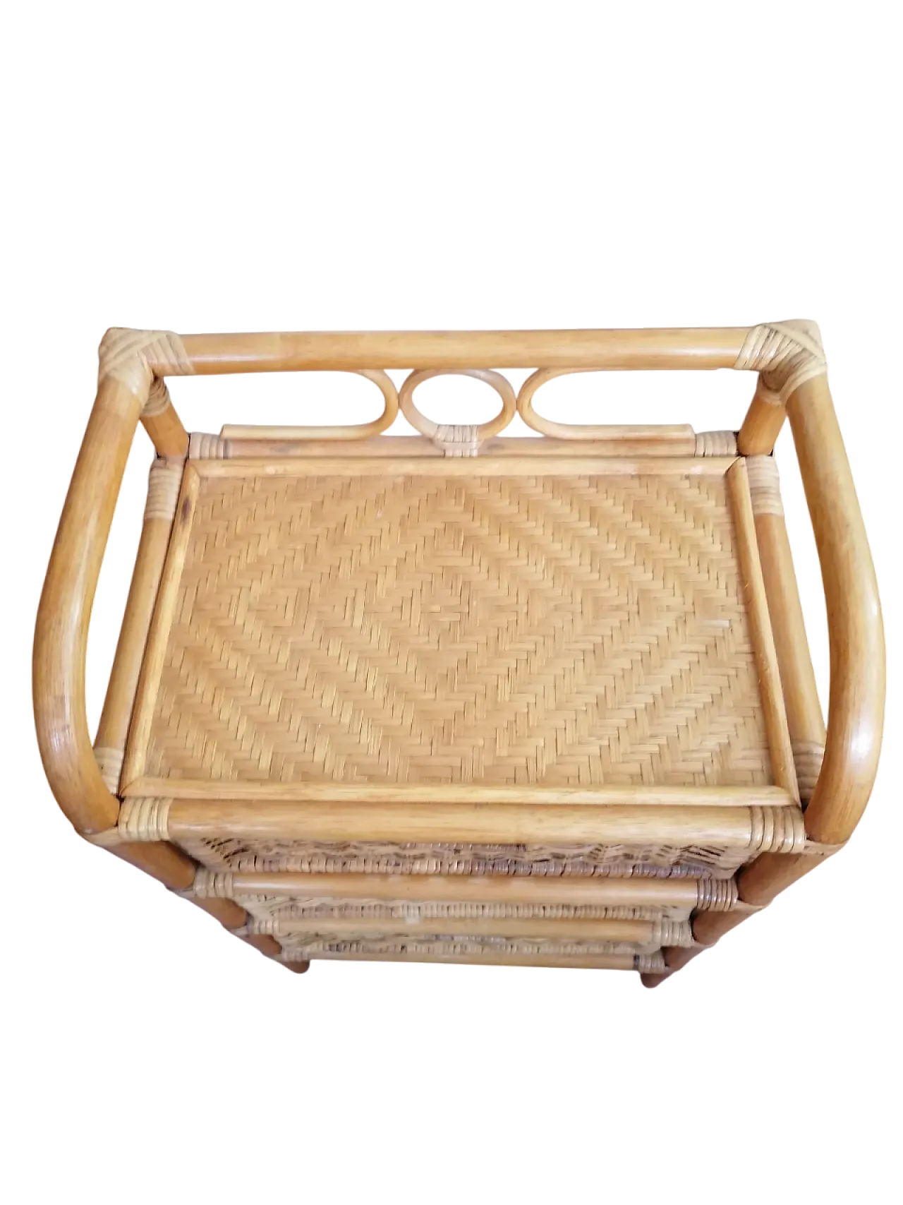 Woven Bamboo Chest of Drawers or Bedside Table, 1970s 6