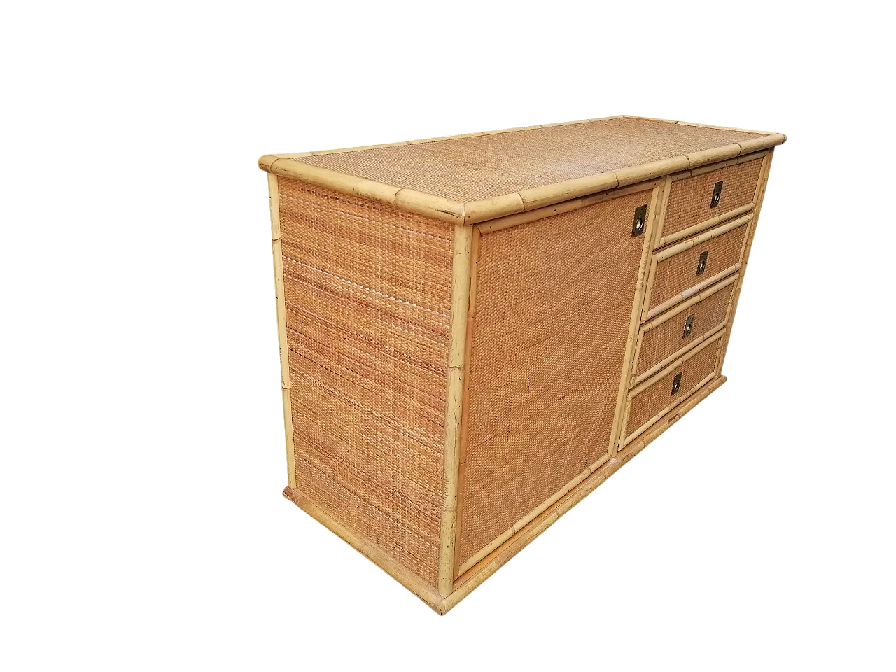 Hand-Woven Bamboo and Rattan Sideboard by Dal Vera, 1970s 4