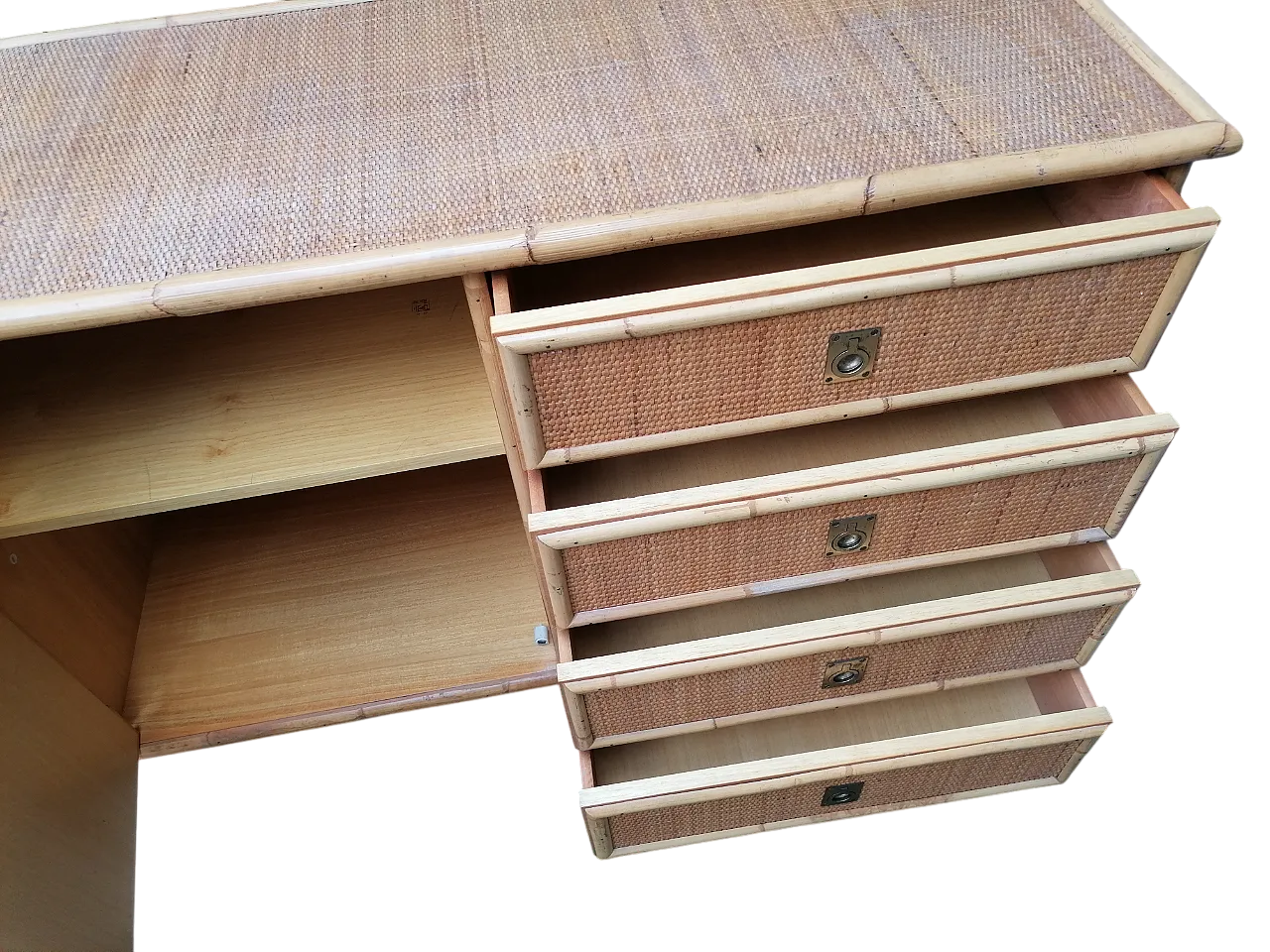 Hand-Woven Bamboo and Rattan Sideboard by Dal Vera, 1970s 15