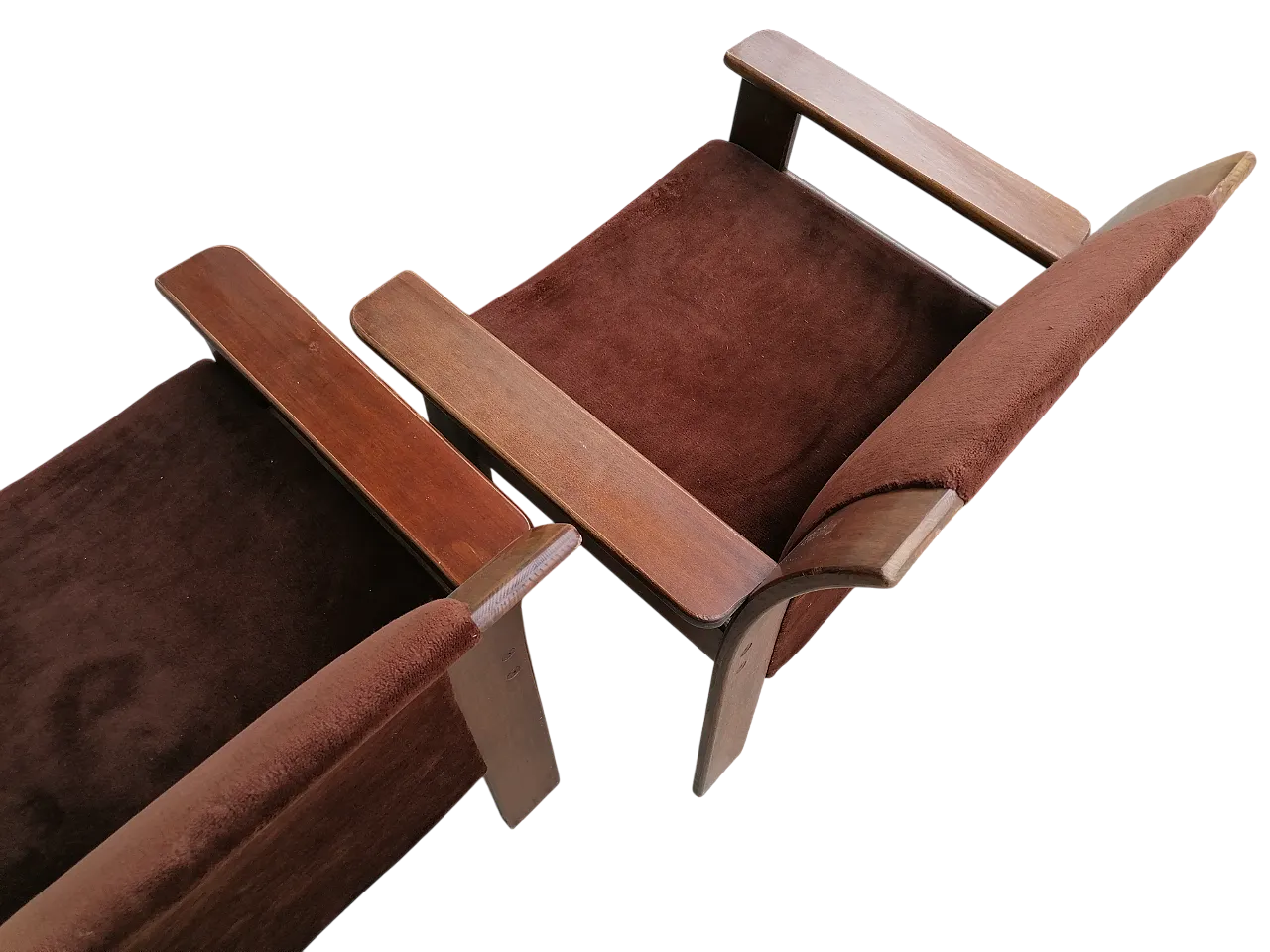 4 velvet chairs by Afra and Tobia Scarpa, 1970s 2