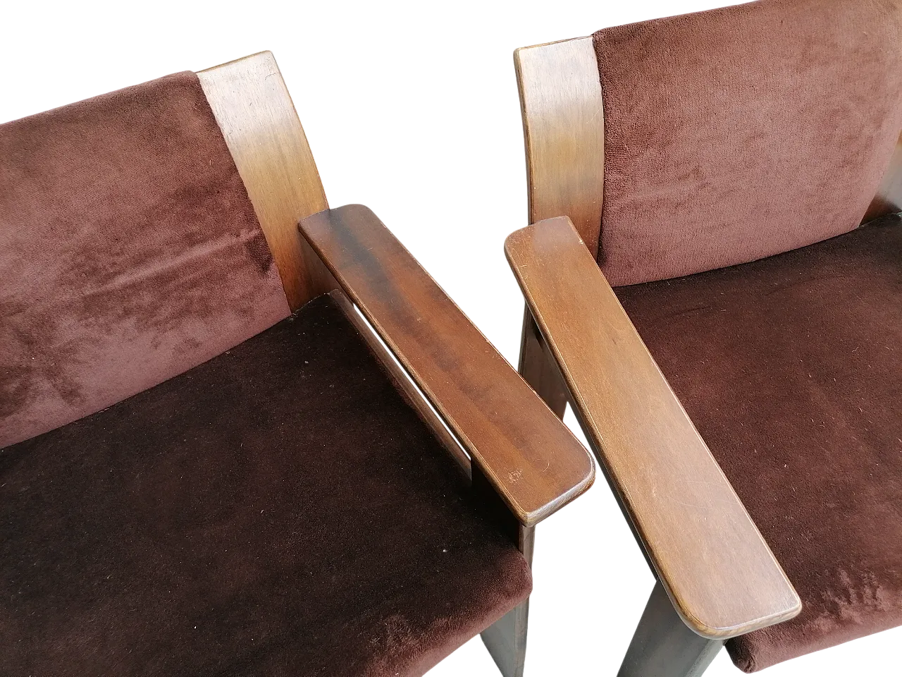 4 velvet chairs by Afra and Tobia Scarpa, 1970s 6