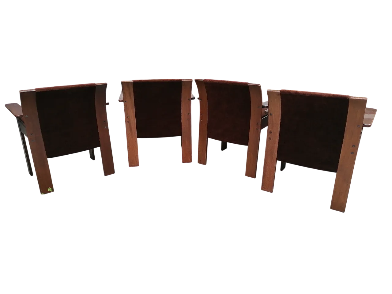 4 velvet chairs by Afra and Tobia Scarpa, 1970s 7