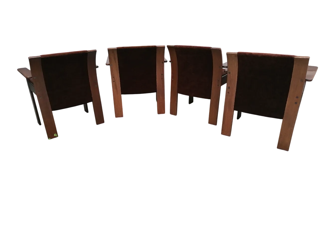 4 velvet chairs by Afra and Tobia Scarpa, 1970s 8