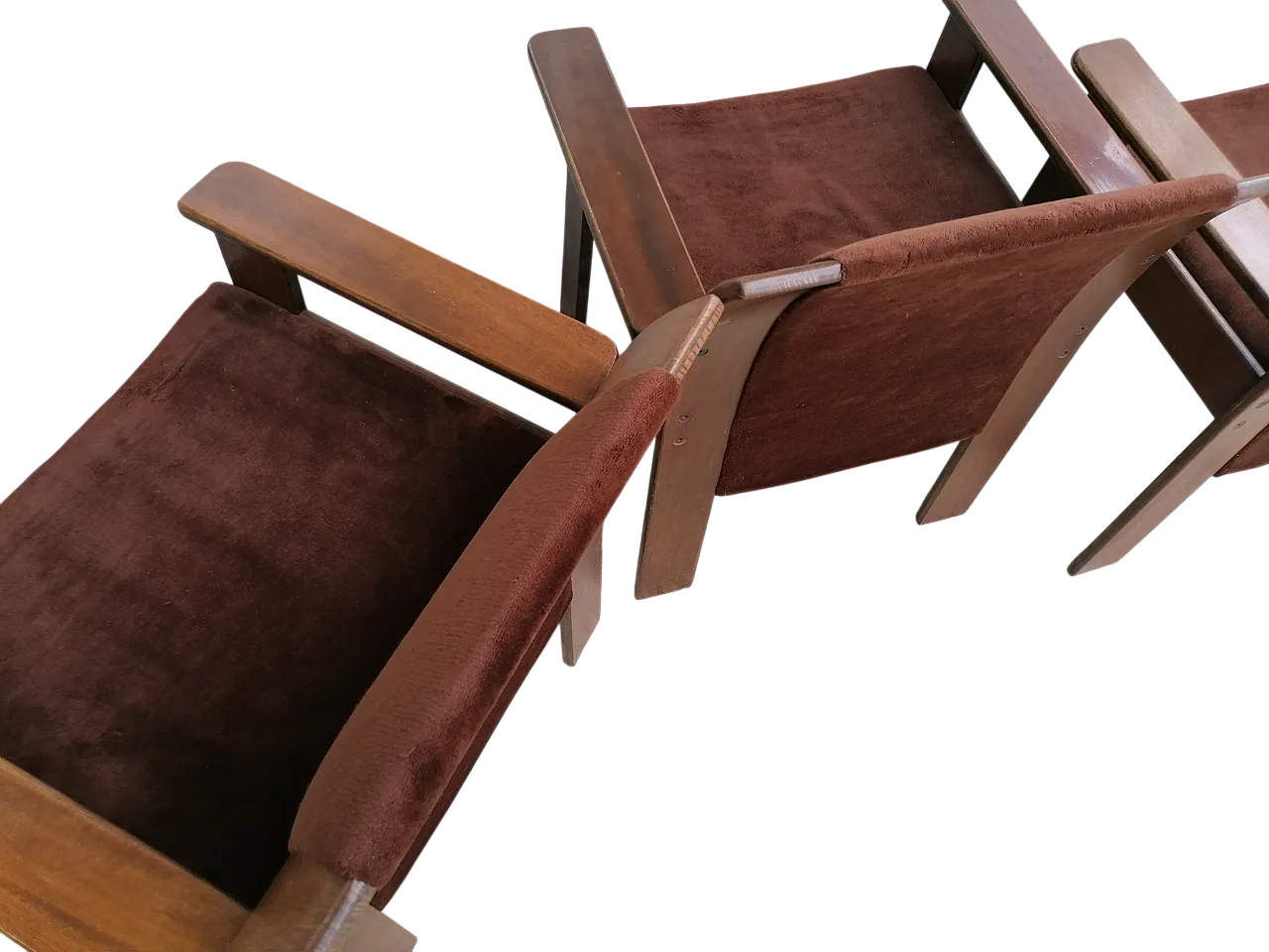 4 velvet chairs by Afra and Tobia Scarpa, 1970s 13