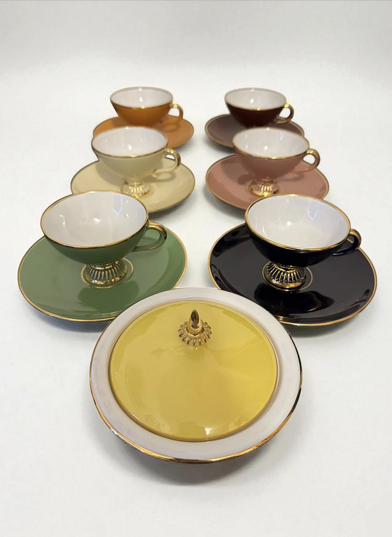 Servizio te' e caffe' ceramica stile Art Deco anni '50 1