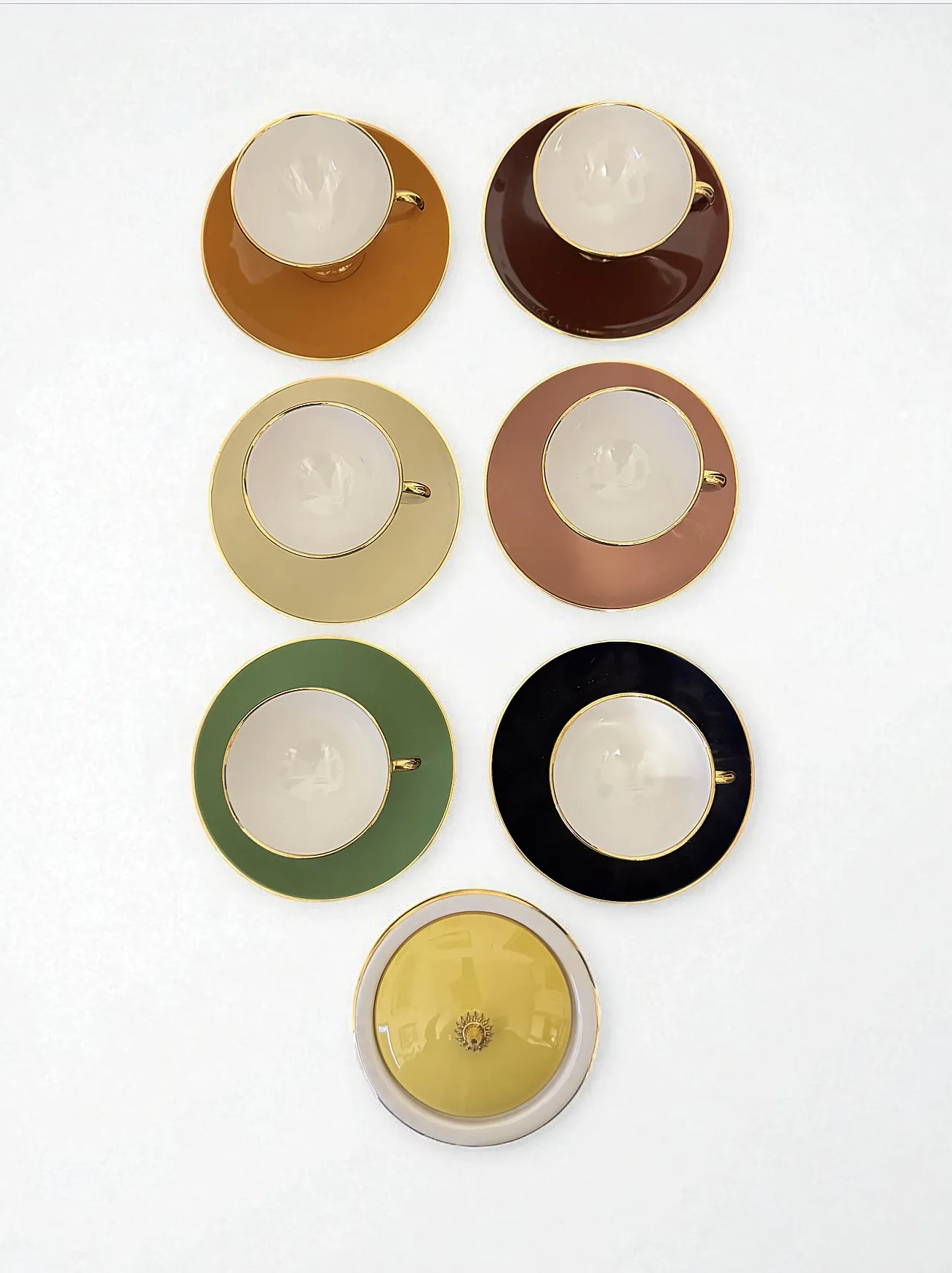 Servizio te' e caffe' ceramica stile Art Deco anni '50 5