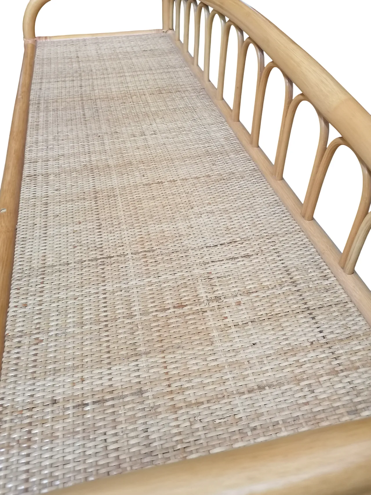 Cassettiera in bambù e vimini, anni '70 2