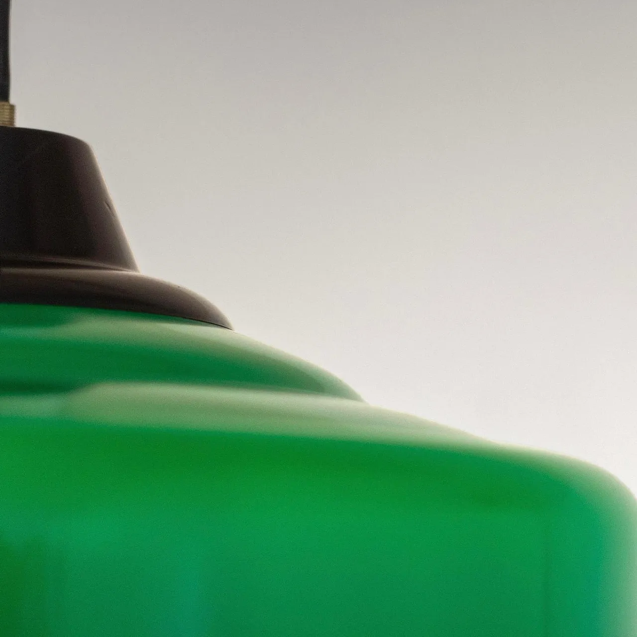 Lampadario da sala biliardo, color verde, anni '60 9