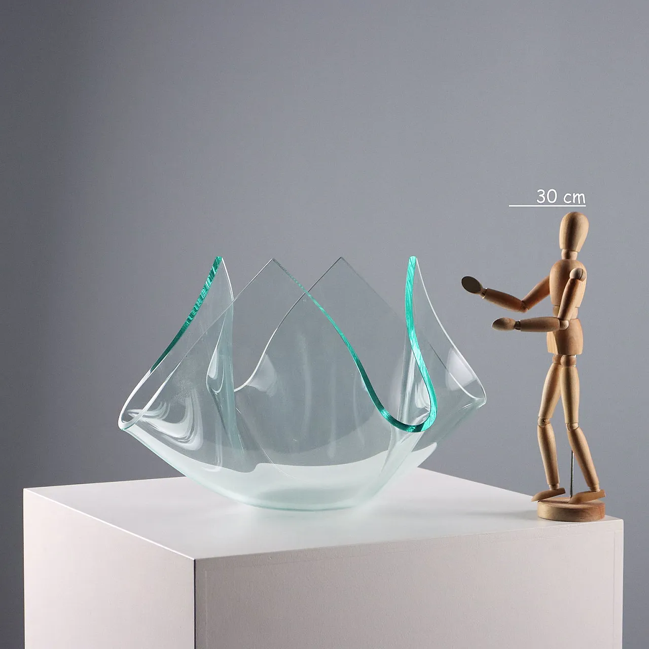 Cartoccio glass centerpiece vase Fontana Arte, 20th century 2