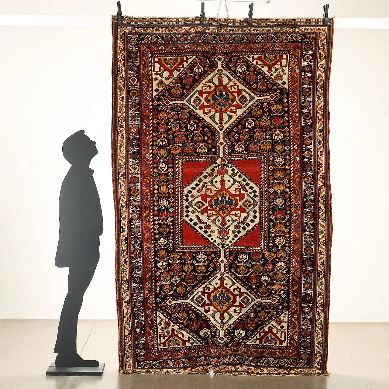 Tappeto Kaskay/Afshari in lana a nodi sottili, fine '900 2