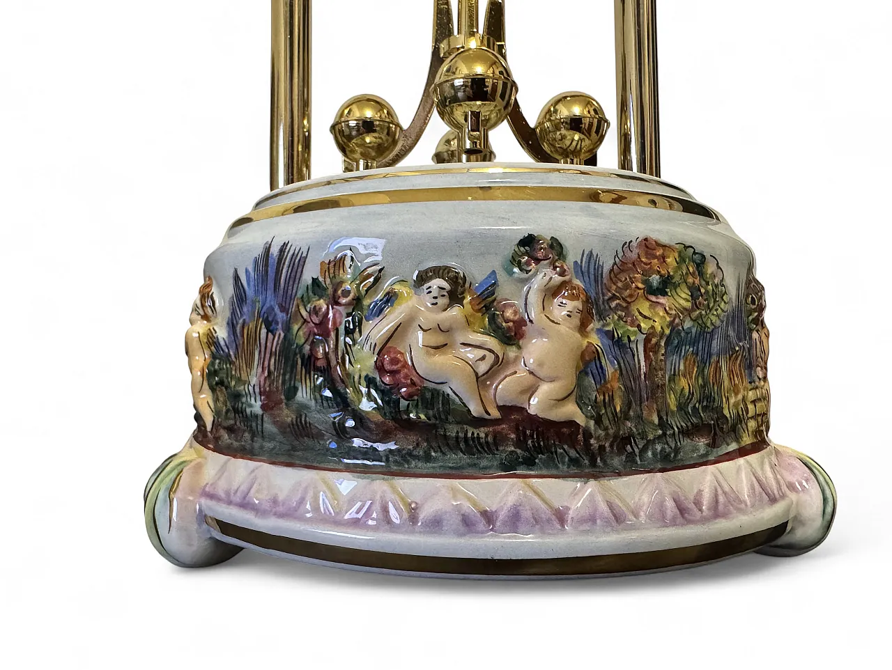 Capodimonte porcelain clock, 70s 5