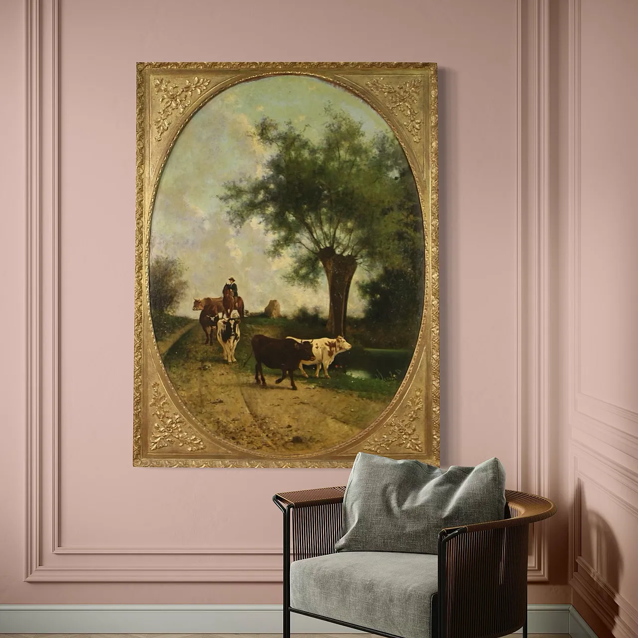 Dipinto italiano paesaggio firmato e datato 1881 5