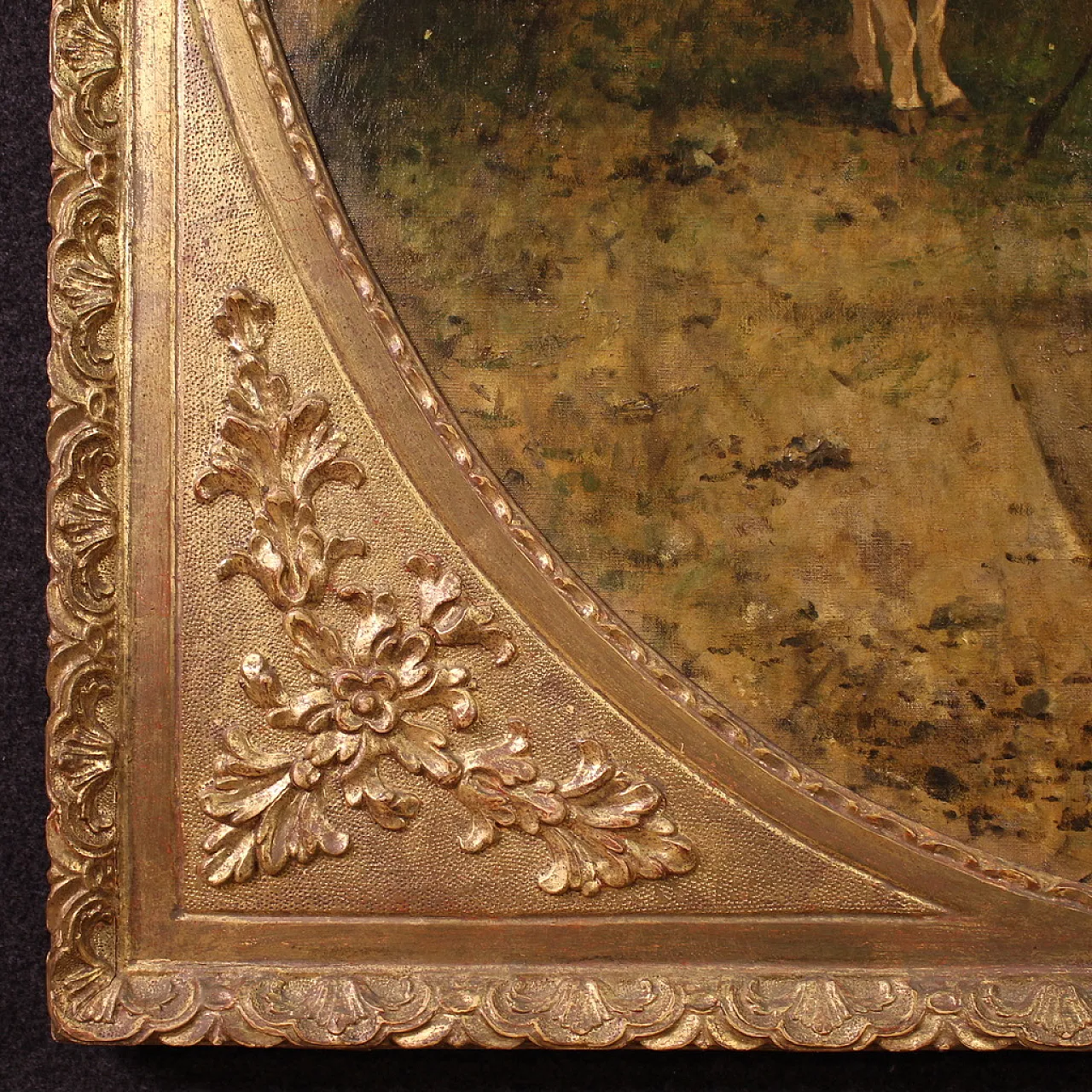 Dipinto italiano paesaggio firmato e datato 1881 11