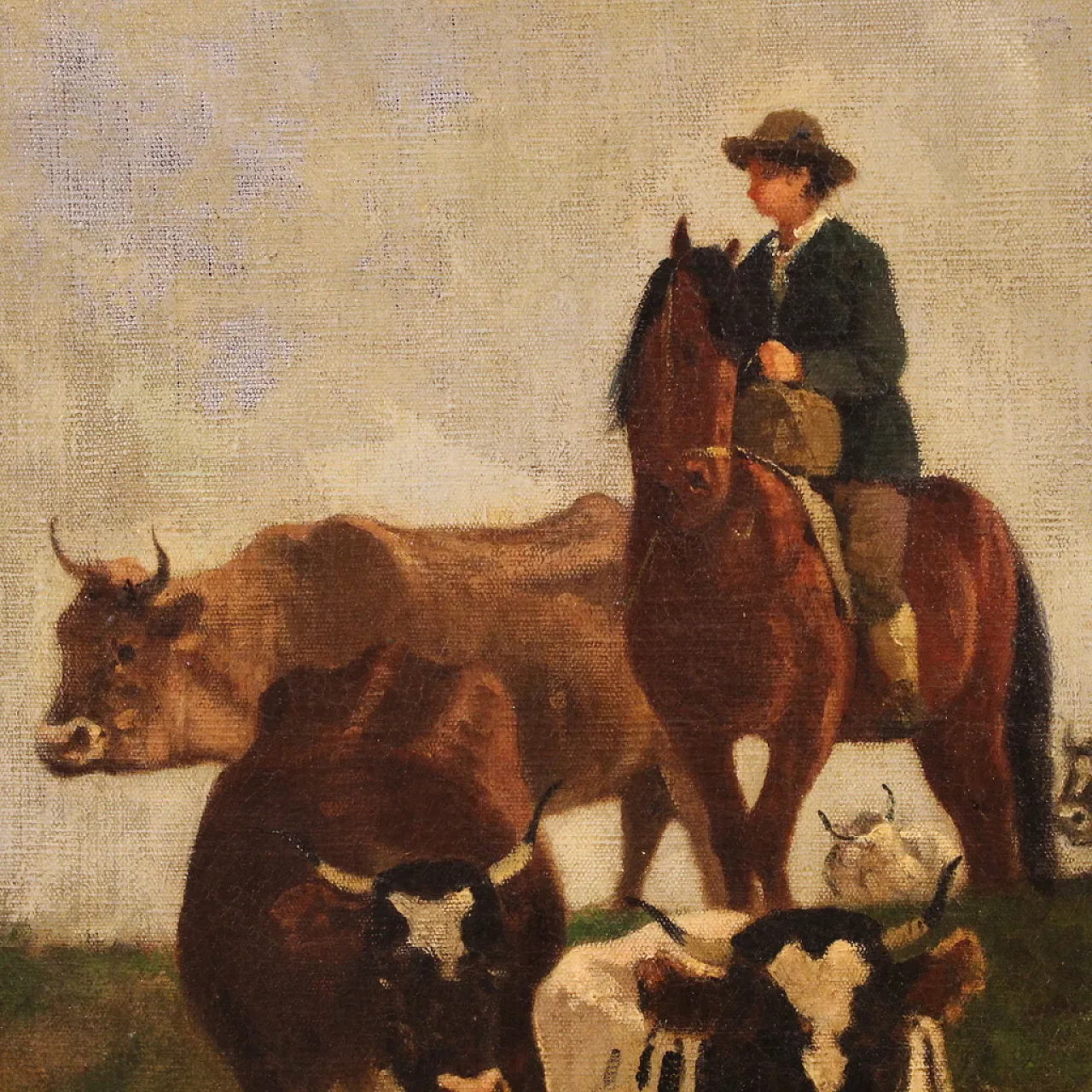 Dipinto italiano paesaggio firmato e datato 1881 16