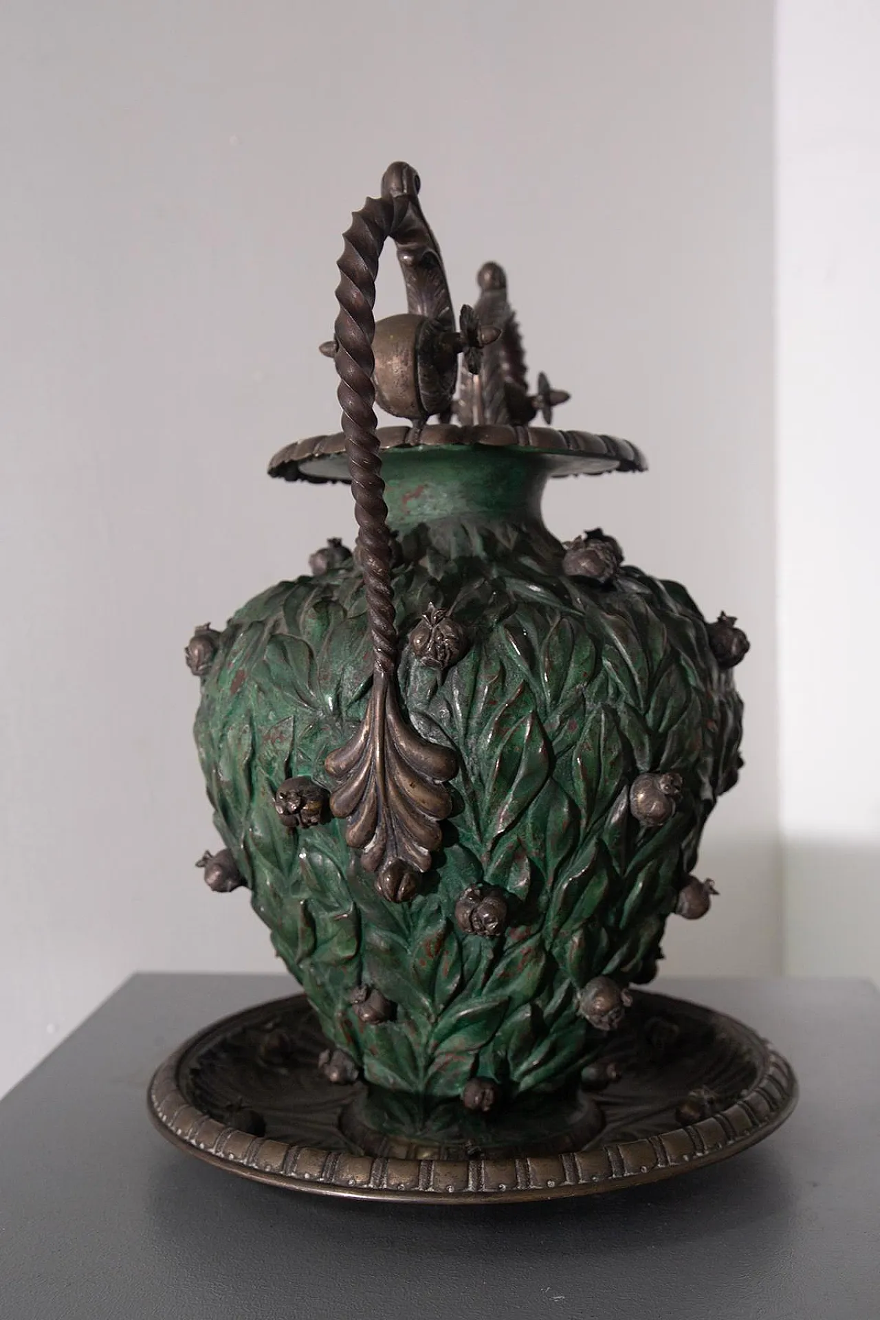 Vaso con base in rame e placcatura parziale in argento, '800 5