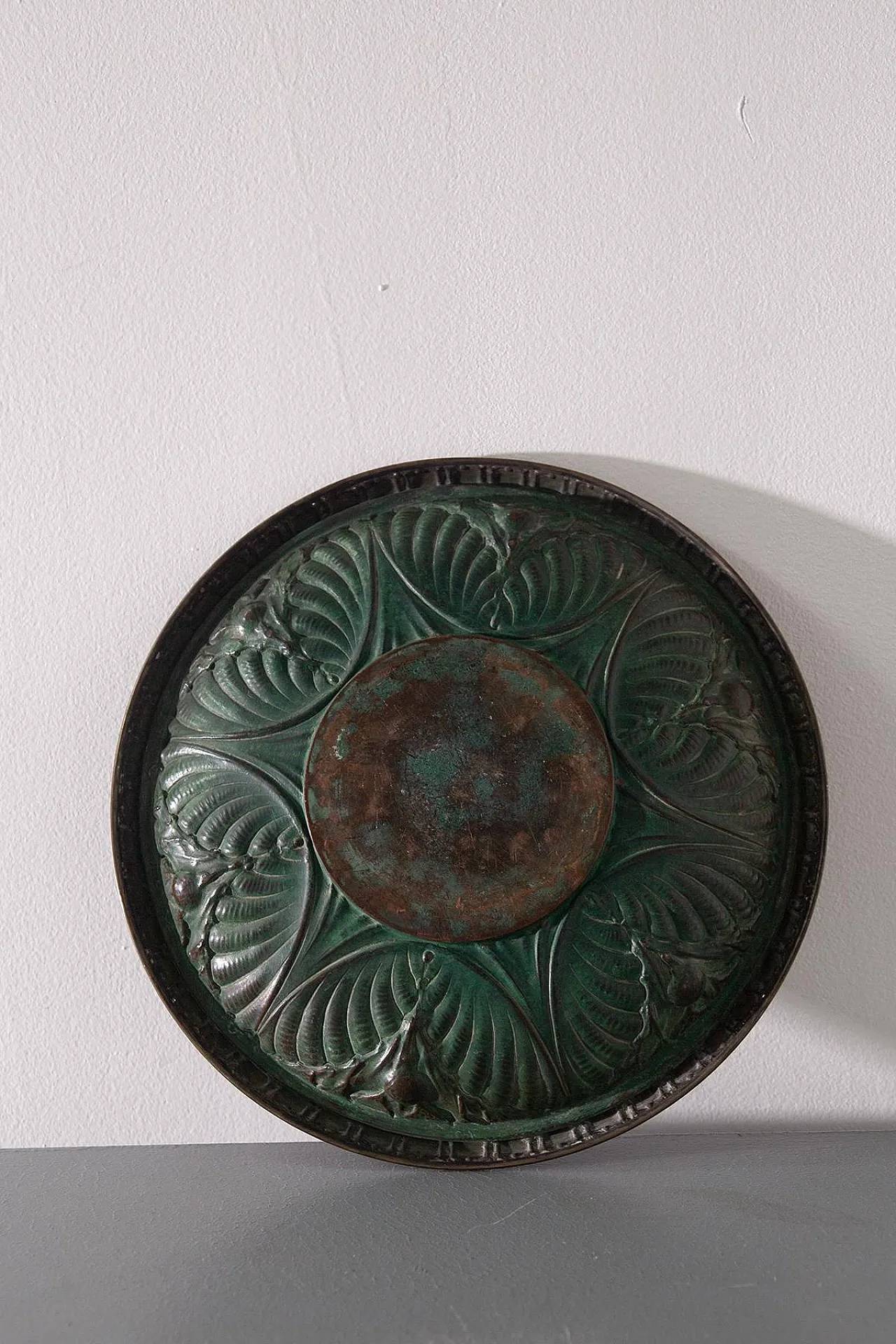 Vaso con base in rame e placcatura parziale in argento, '800 6