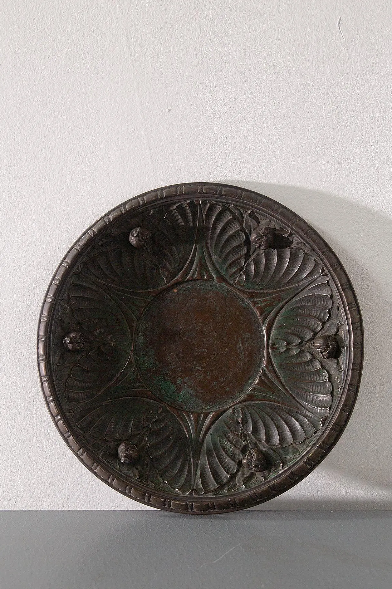 Vaso con base in rame e placcatura parziale in argento, '800 7