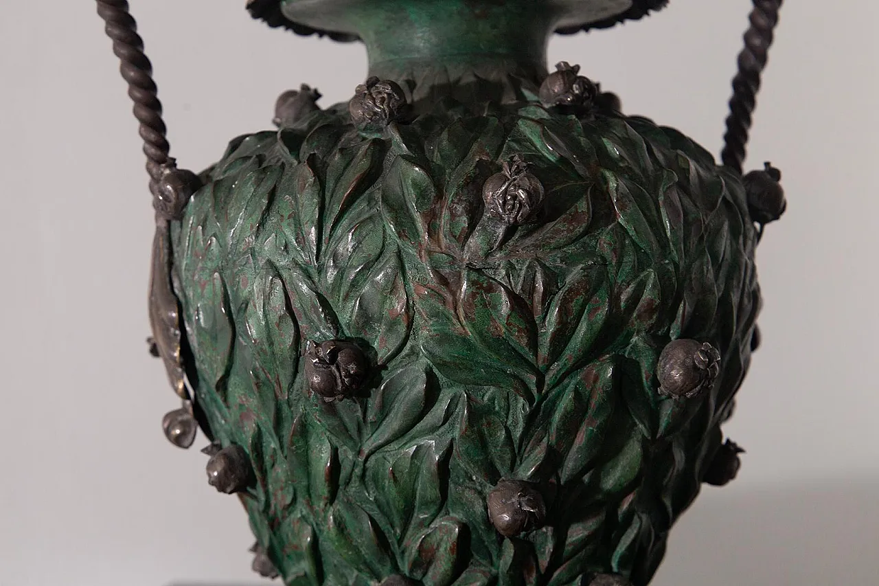 Vaso con base in rame e placcatura parziale in argento, '800 9