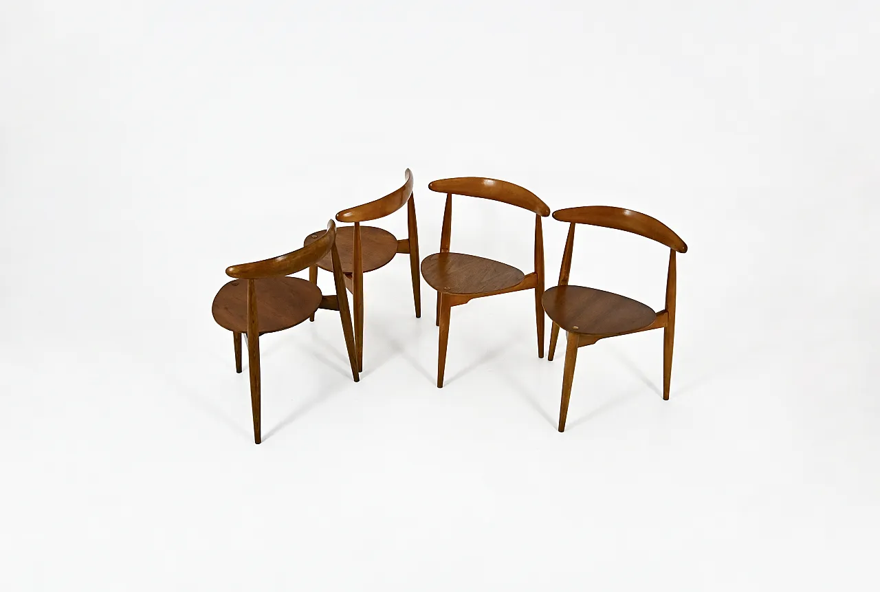 4 sedie da pranzo FH4103 di Hans J. Wegner per Fritz Hansen, anni '50 2