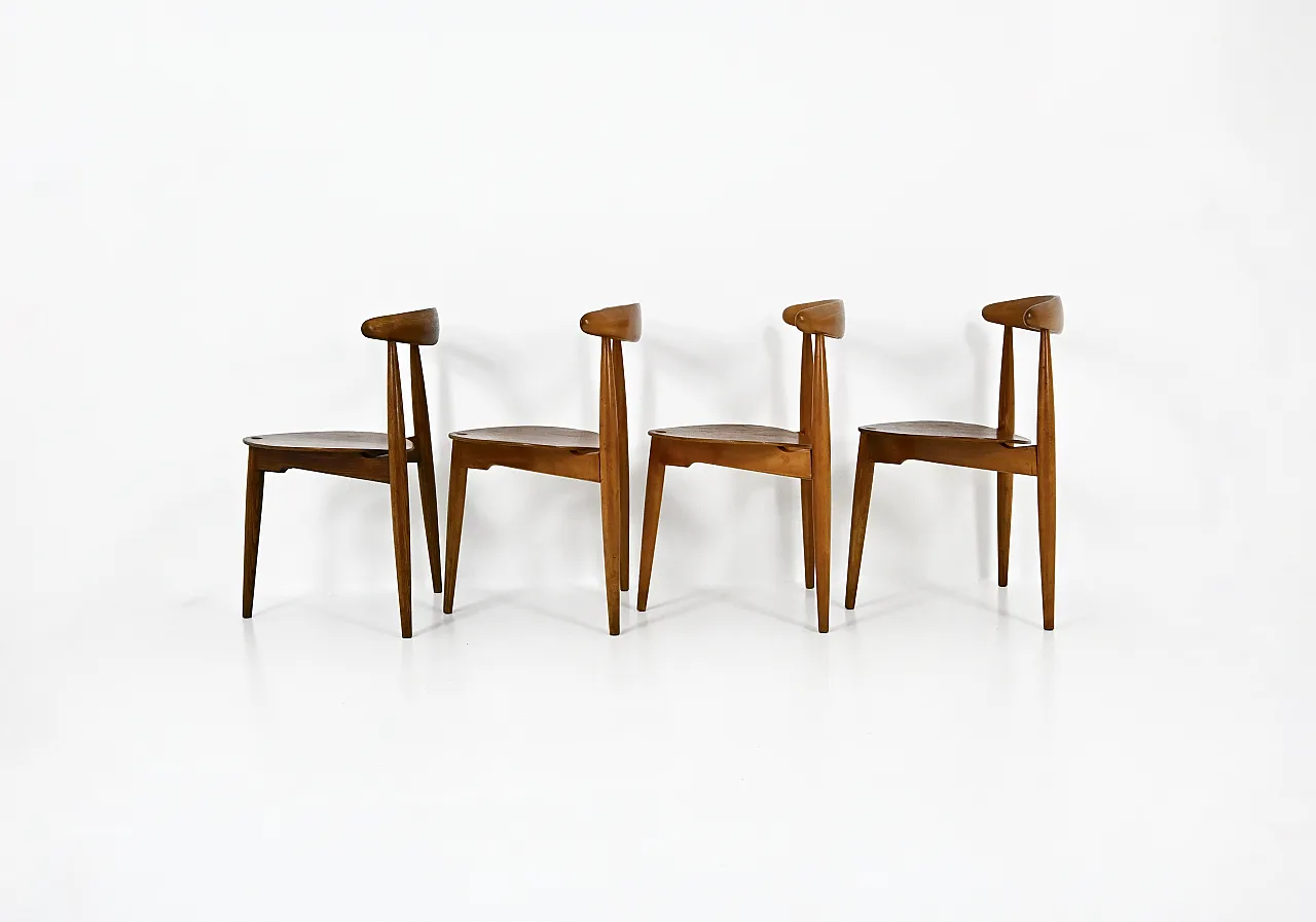 4 sedie da pranzo FH4103 di Hans J. Wegner per Fritz Hansen, anni '50 6