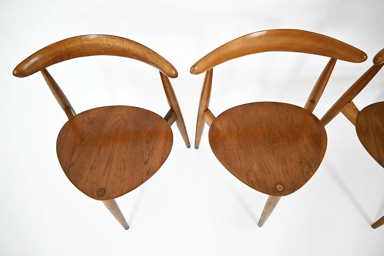 4 sedie da pranzo FH4103 di Hans J. Wegner per Fritz Hansen, anni '50 7