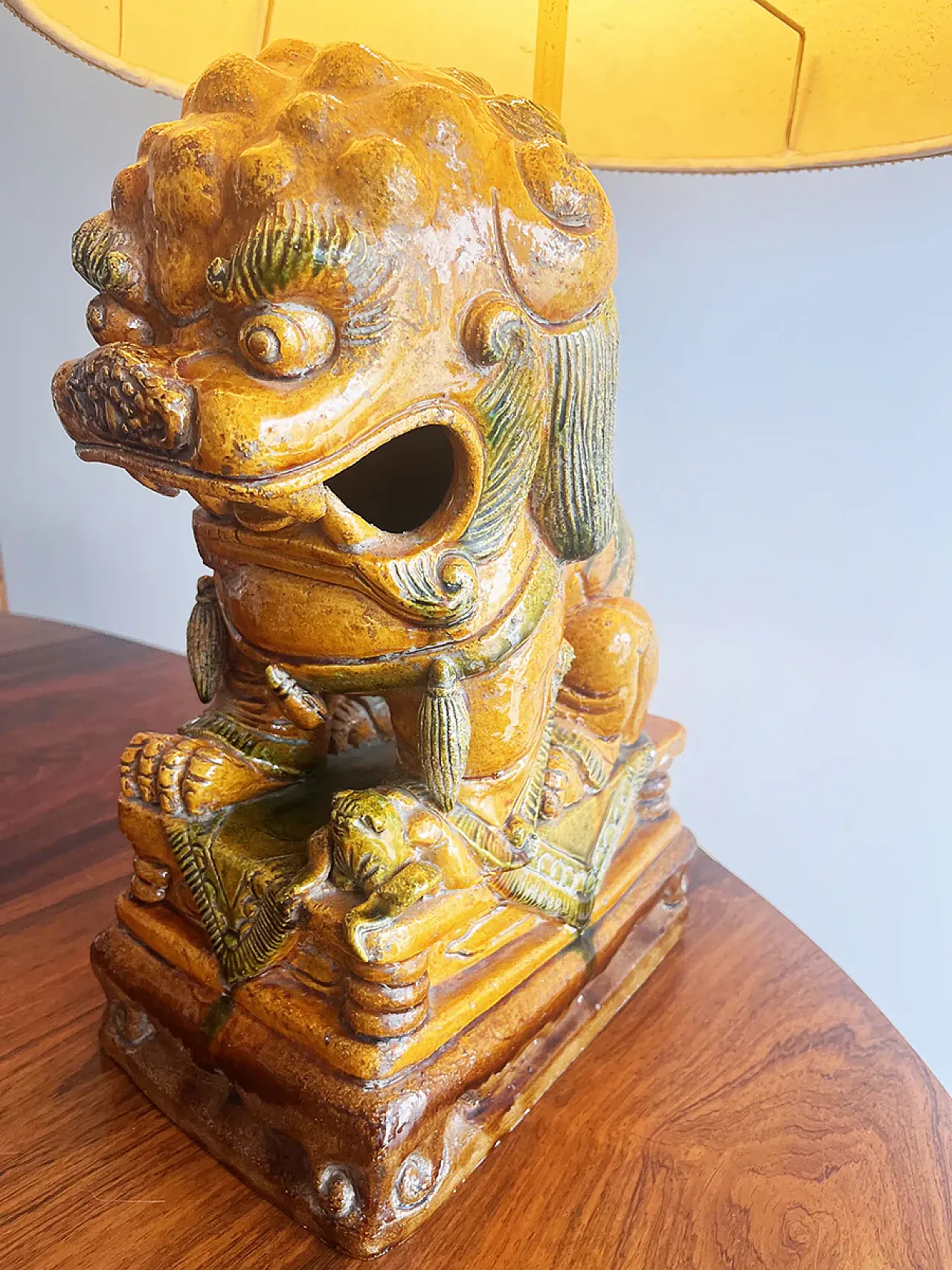 Ceramic Foo Dog, table lamp, 20th century 2