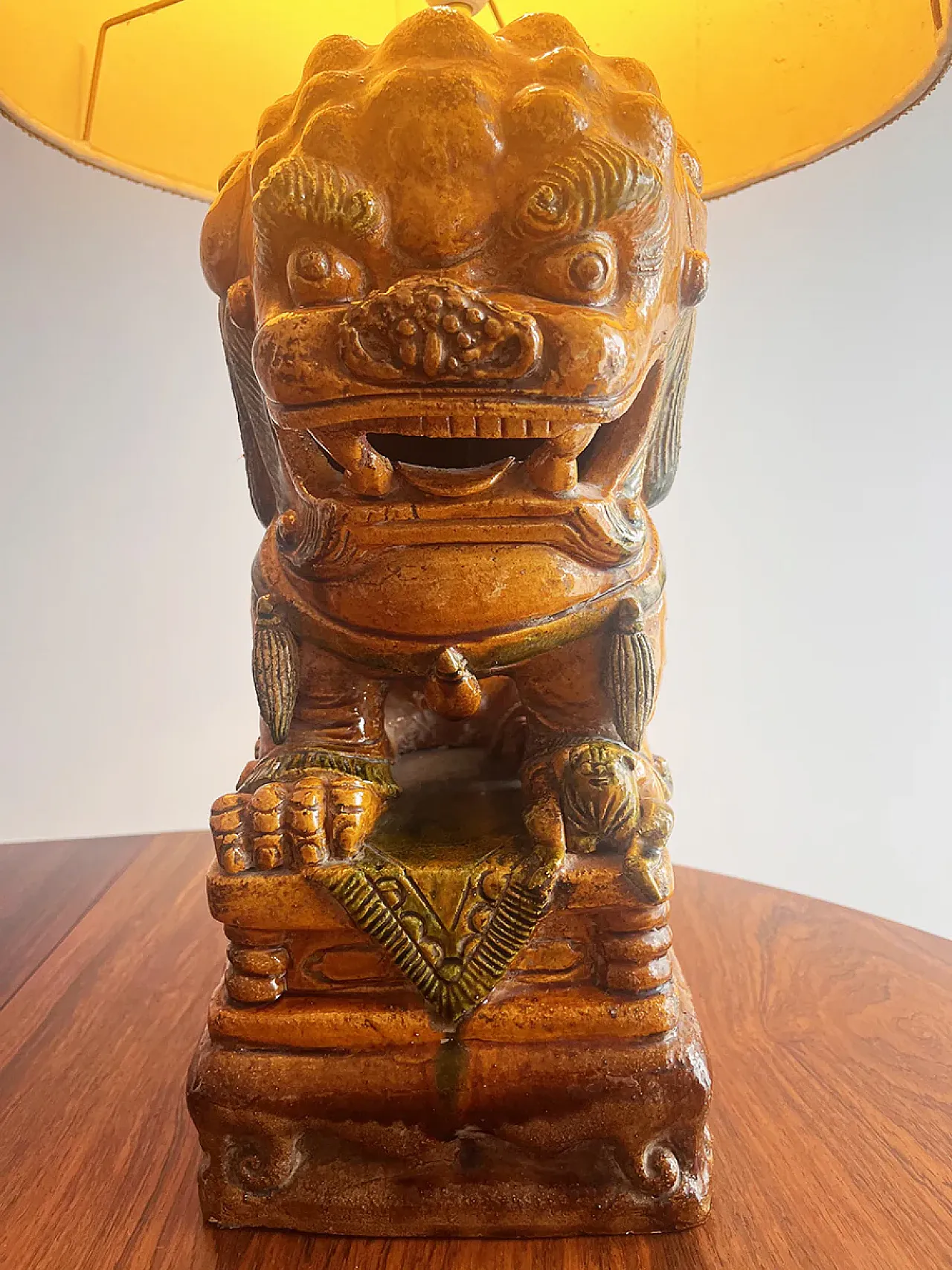 Ceramic Foo Dog, table lamp, 20th century 3