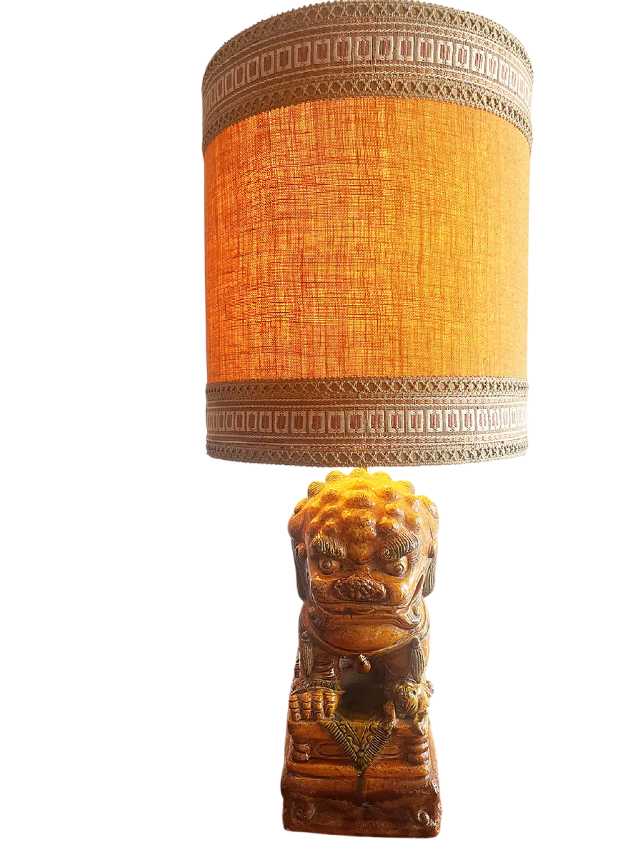 Ceramic Foo Dog, table lamp, 20th century 5