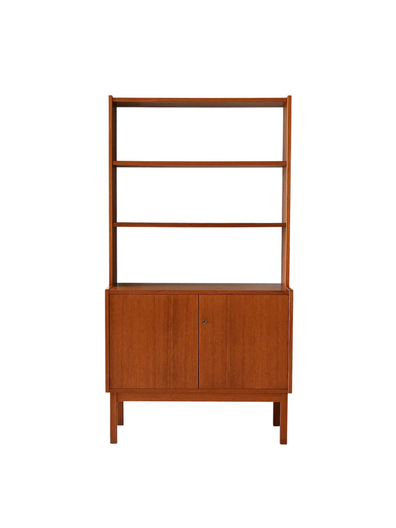 Vintage Scandinavian library with swing doors and visible shelves 9